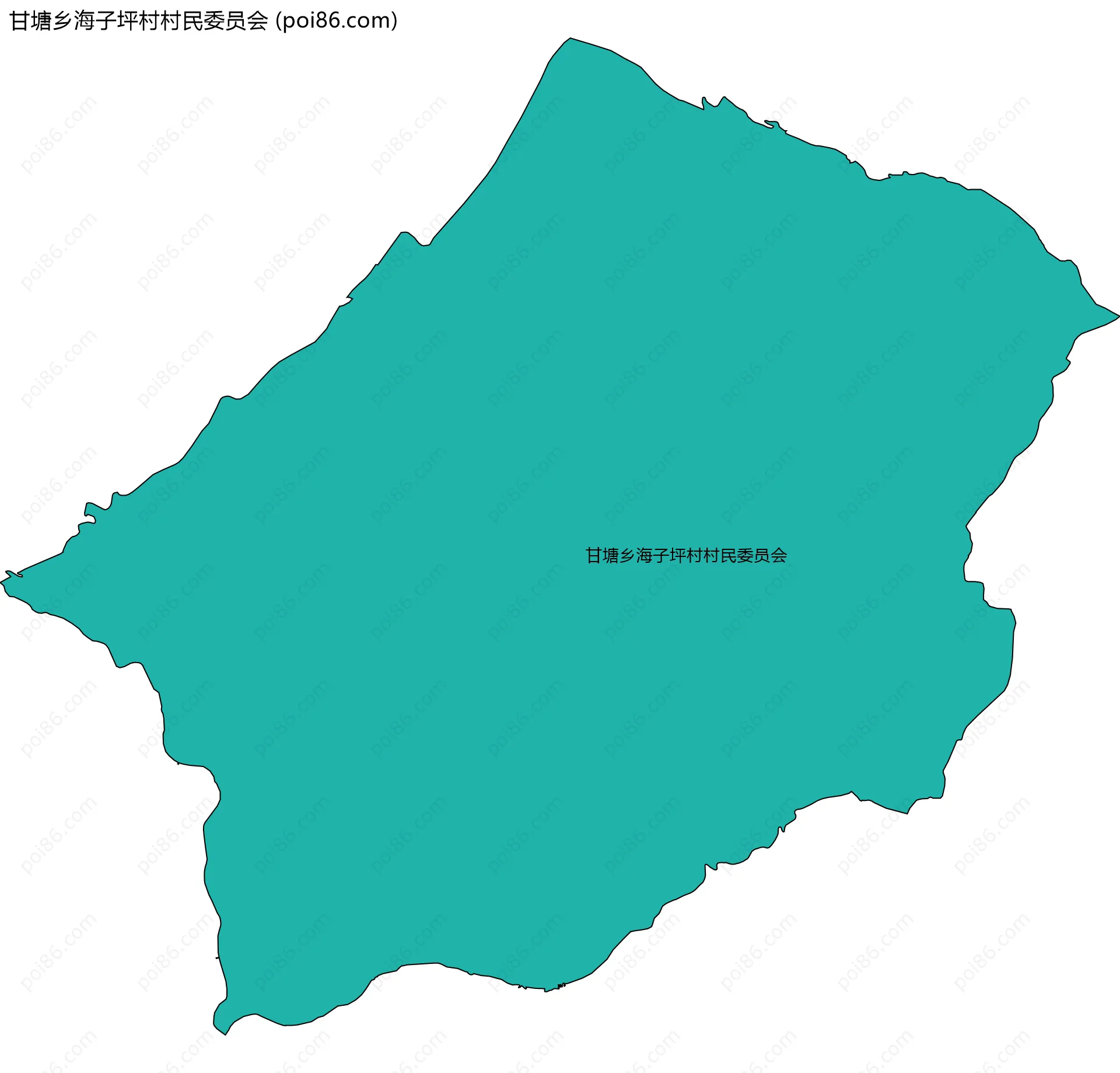 甘塘乡海子坪村村民委员会边界地图