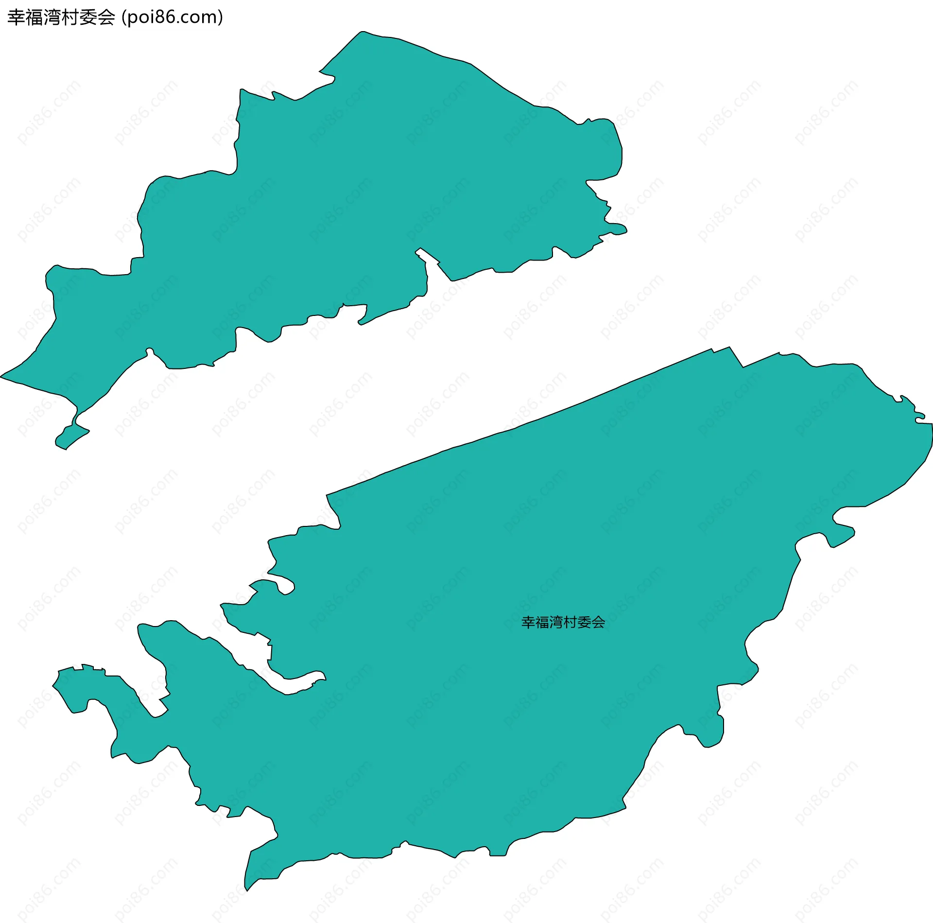 幸福湾村委会边界地图