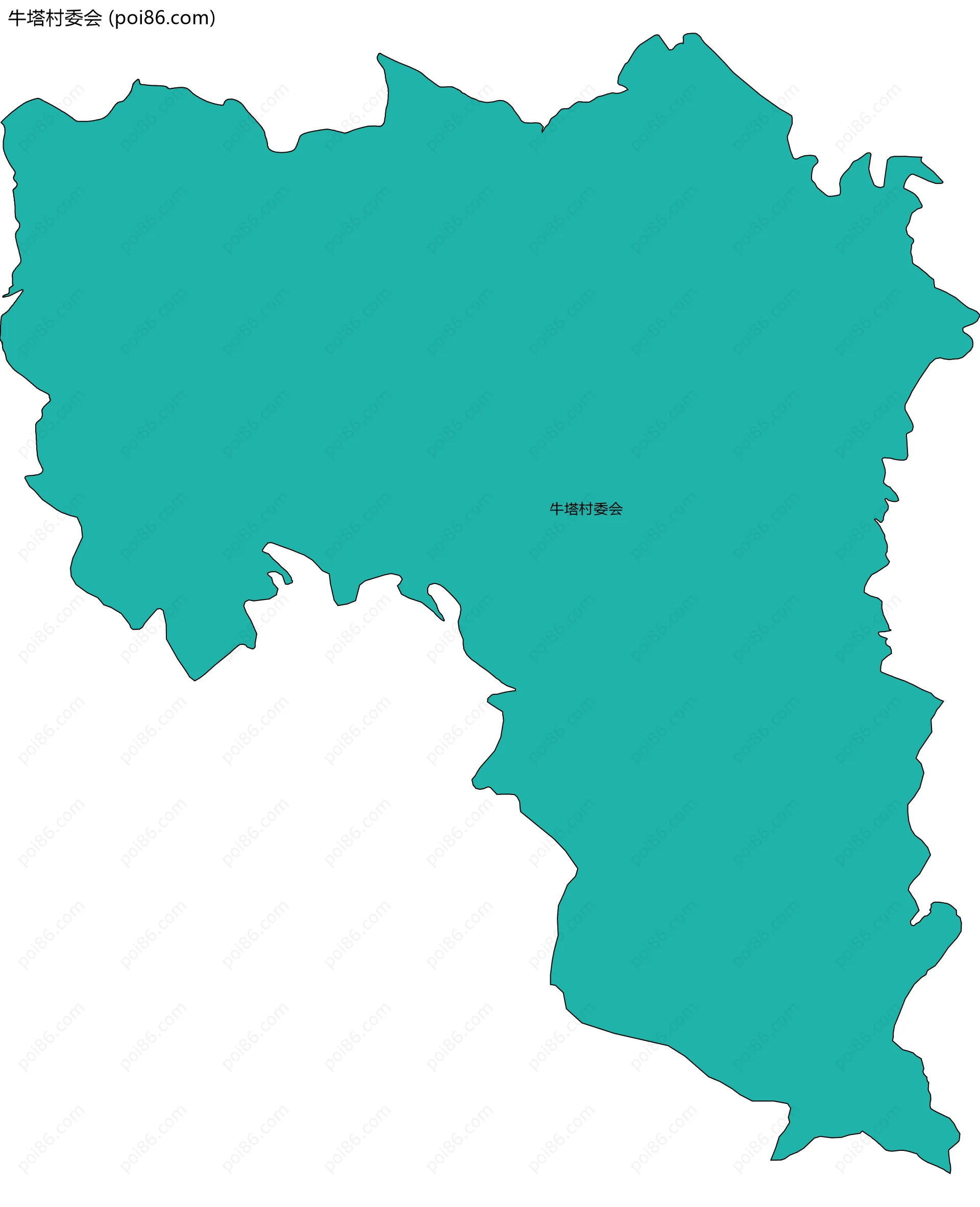 牛塔村委会边界地图