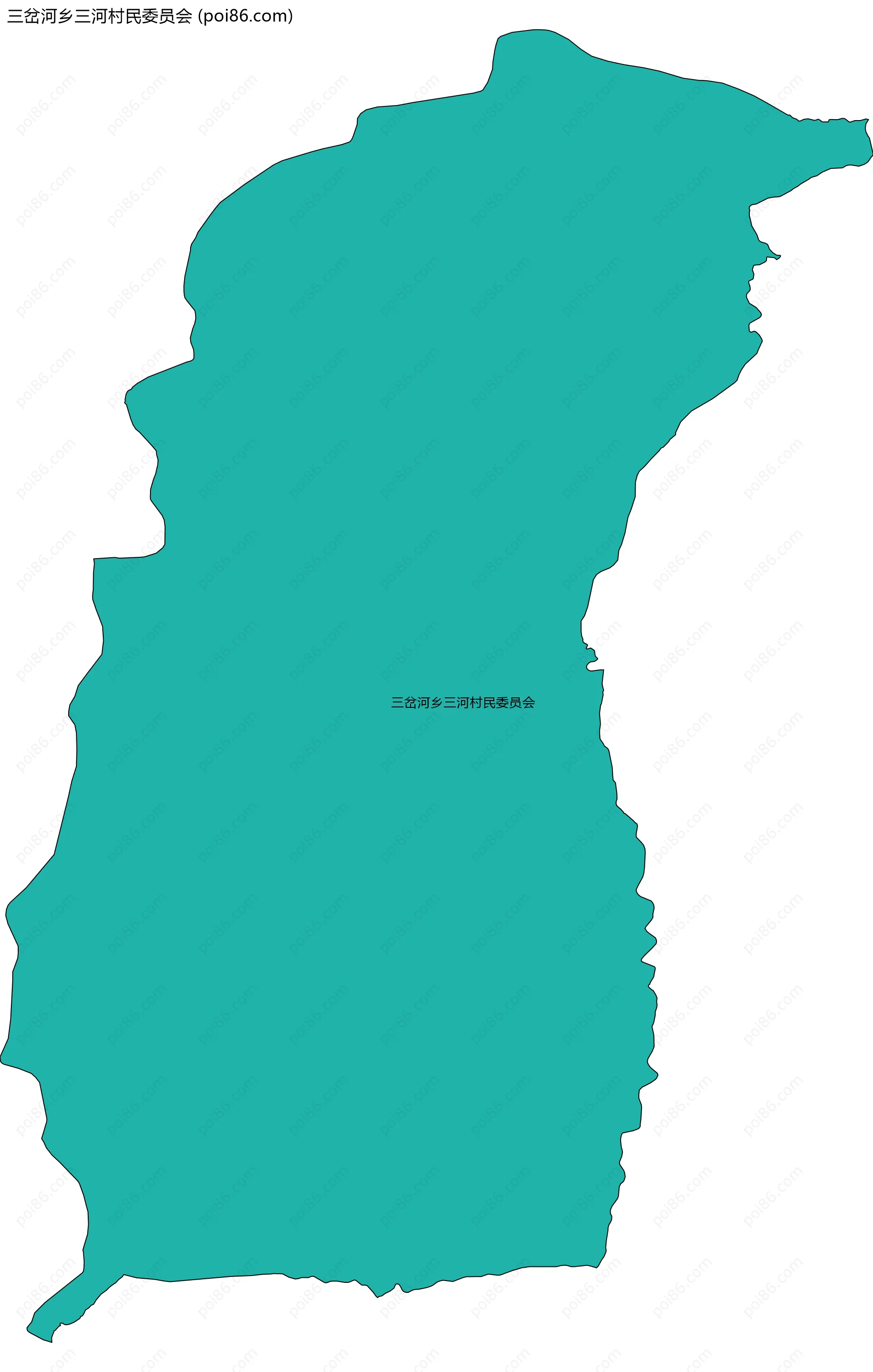 三岔河乡三河村民委员会边界地图
