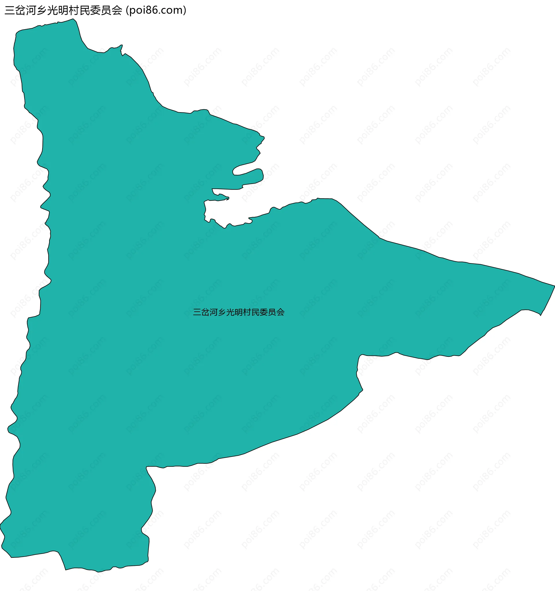 三岔河乡光明村民委员会边界地图