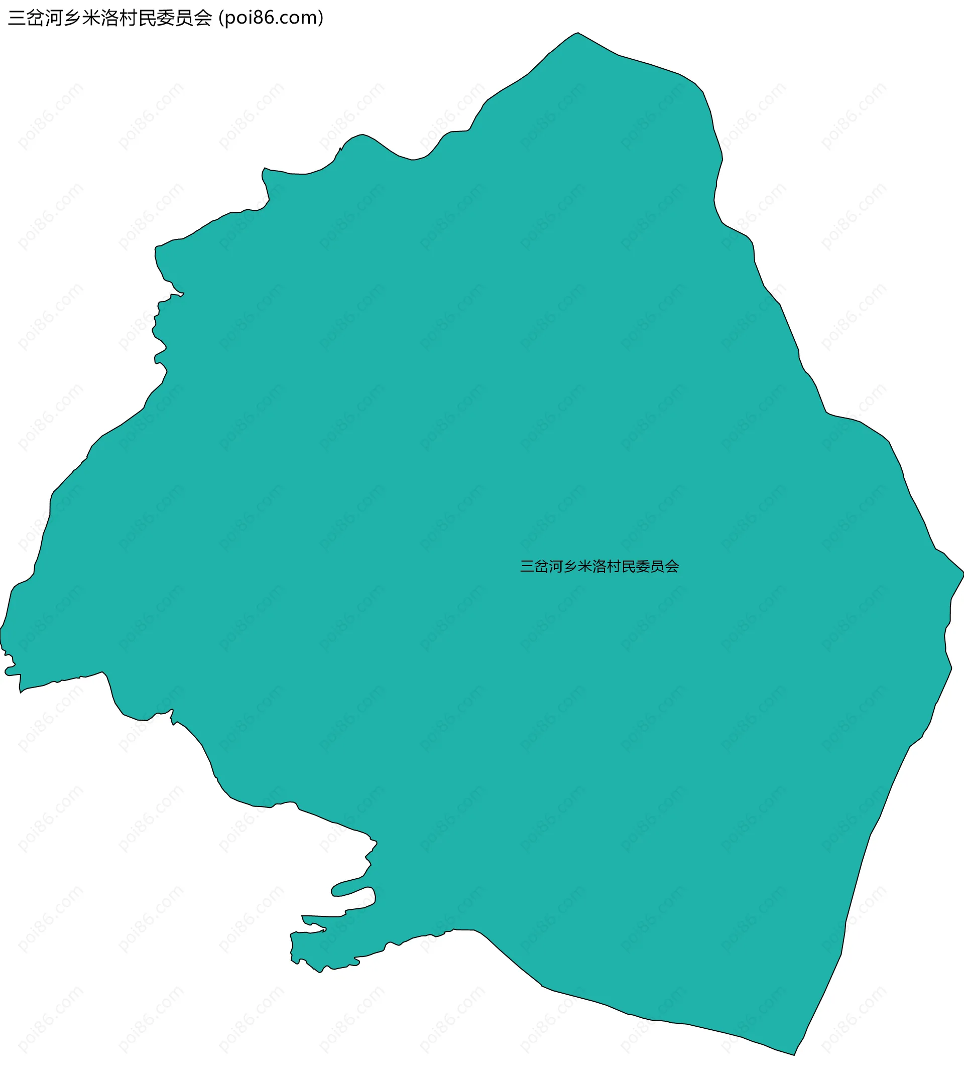 三岔河乡米洛村民委员会边界地图