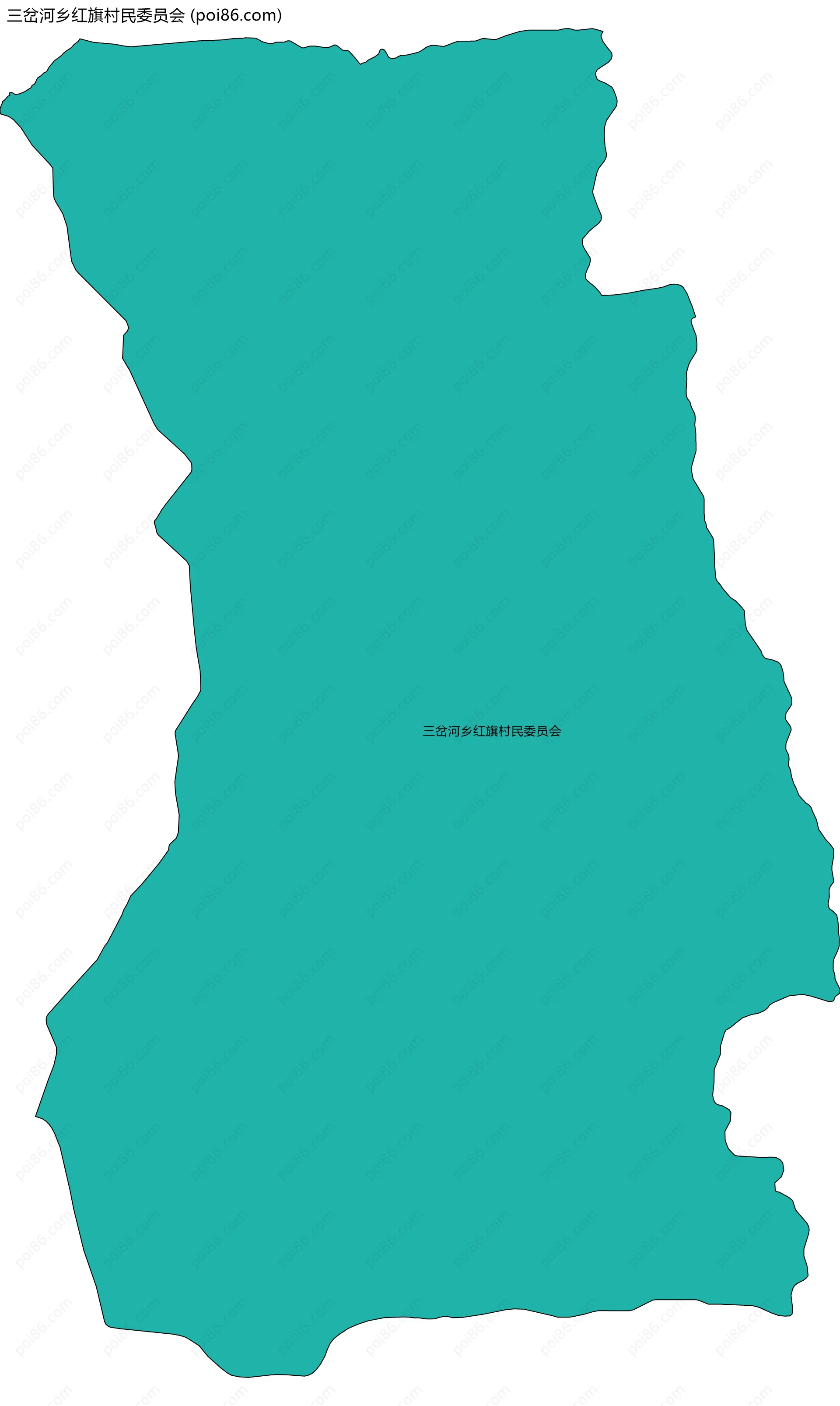 三岔河乡红旗村民委员会边界地图