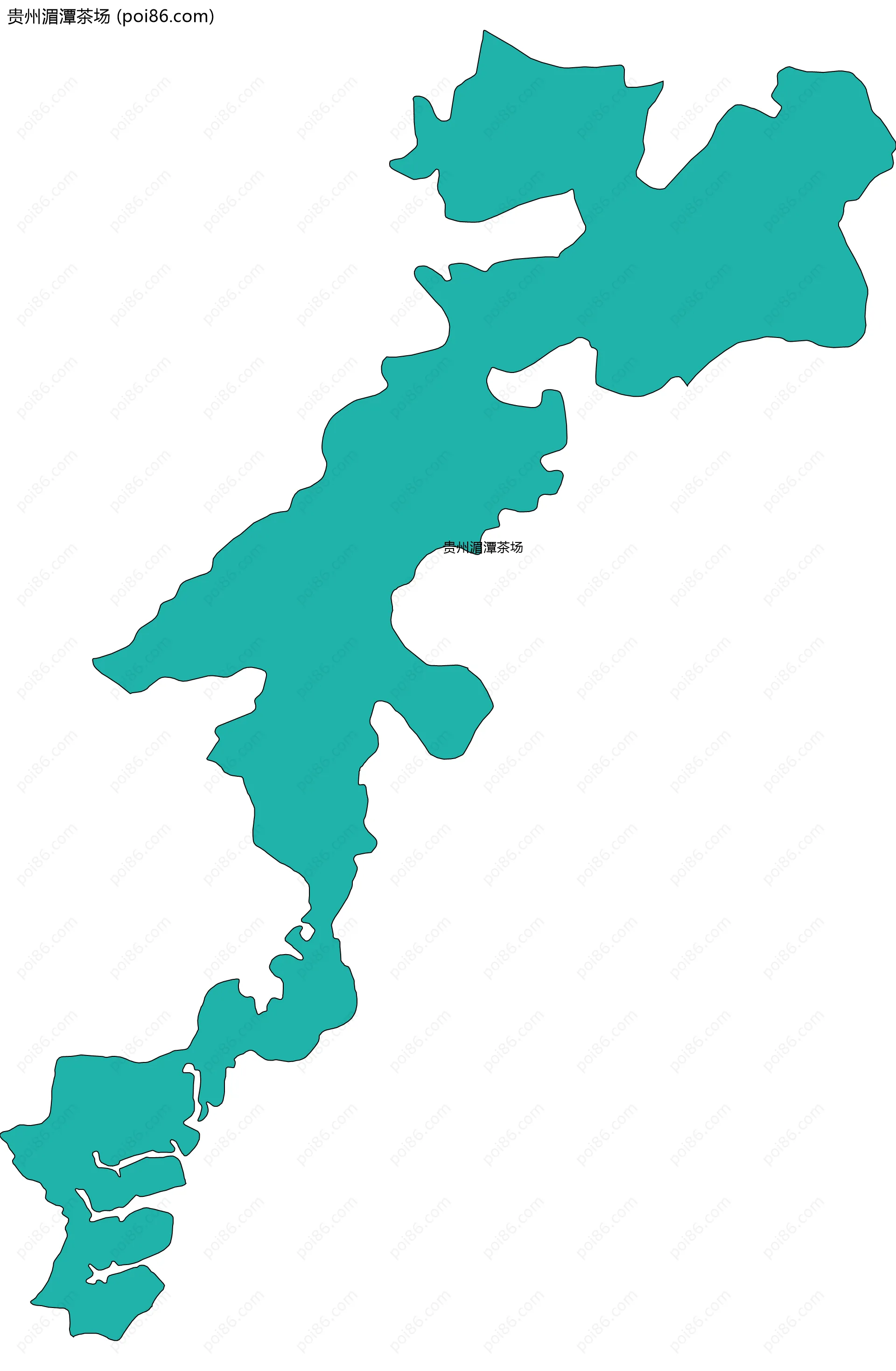 贵州湄潭茶场边界地图(五级行政区划)