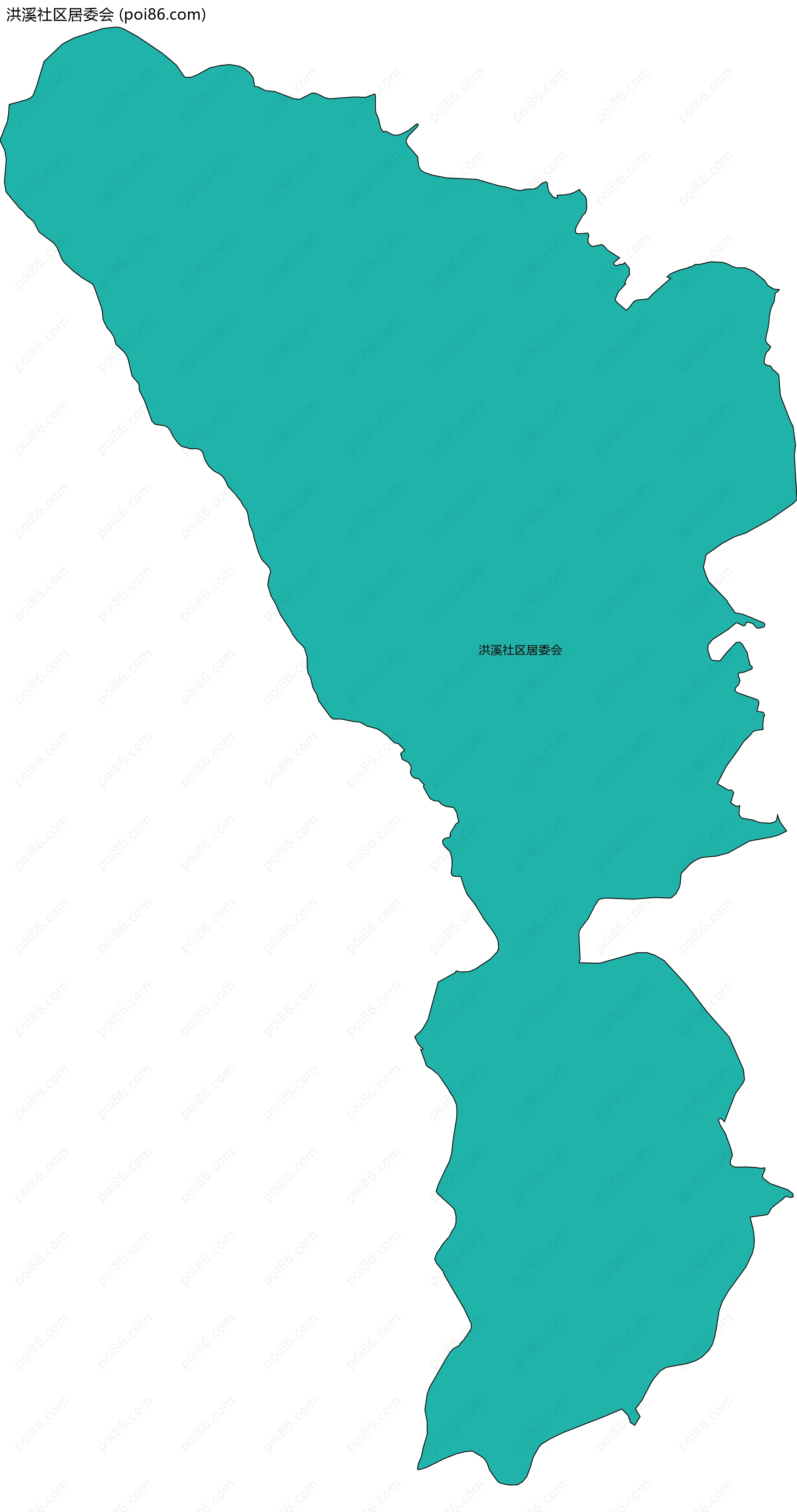 洪溪社区居委会边界地图