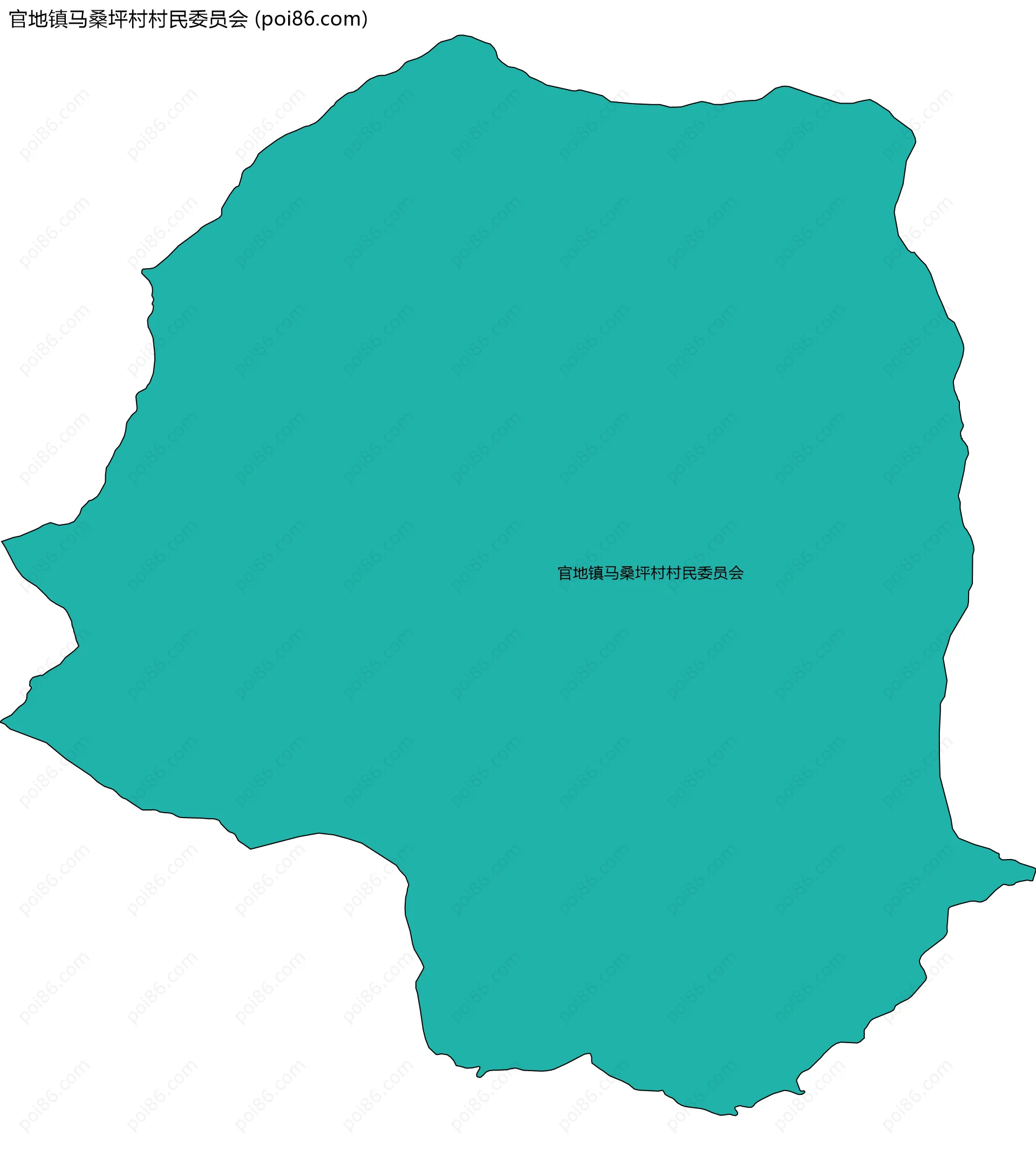 官地镇马桑坪村村民委员会边界地图
