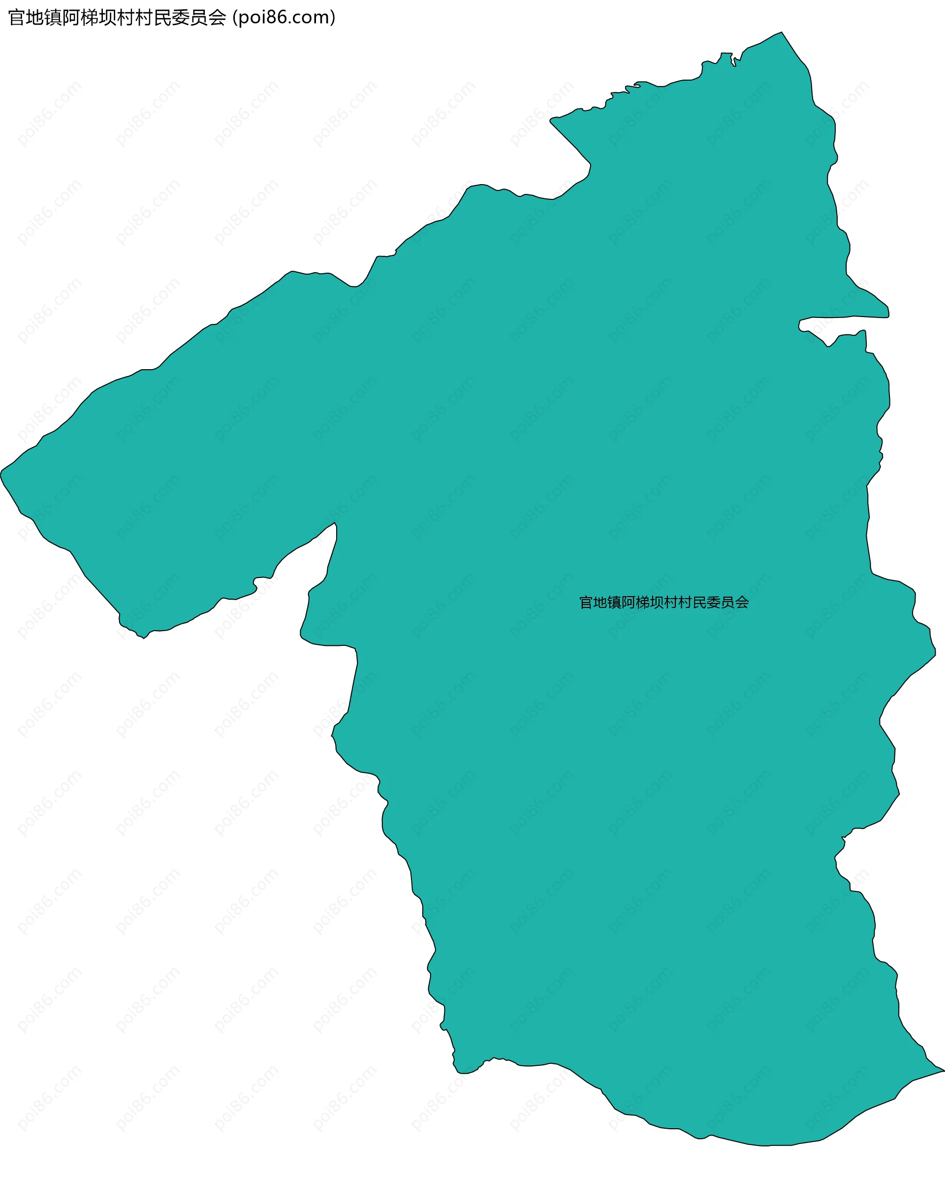 官地镇阿梯坝村村民委员会边界地图