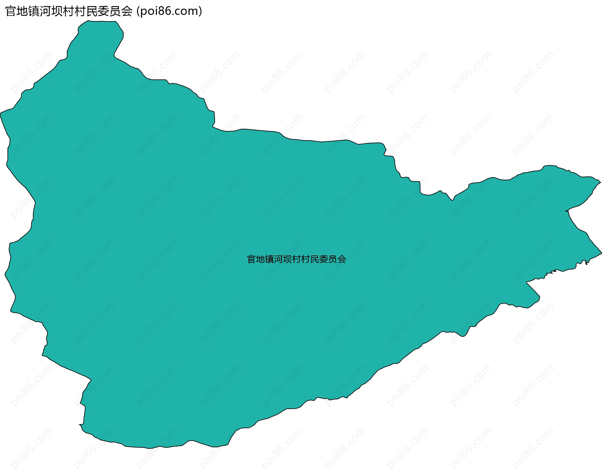 官地镇河坝村村民委员会边界地图