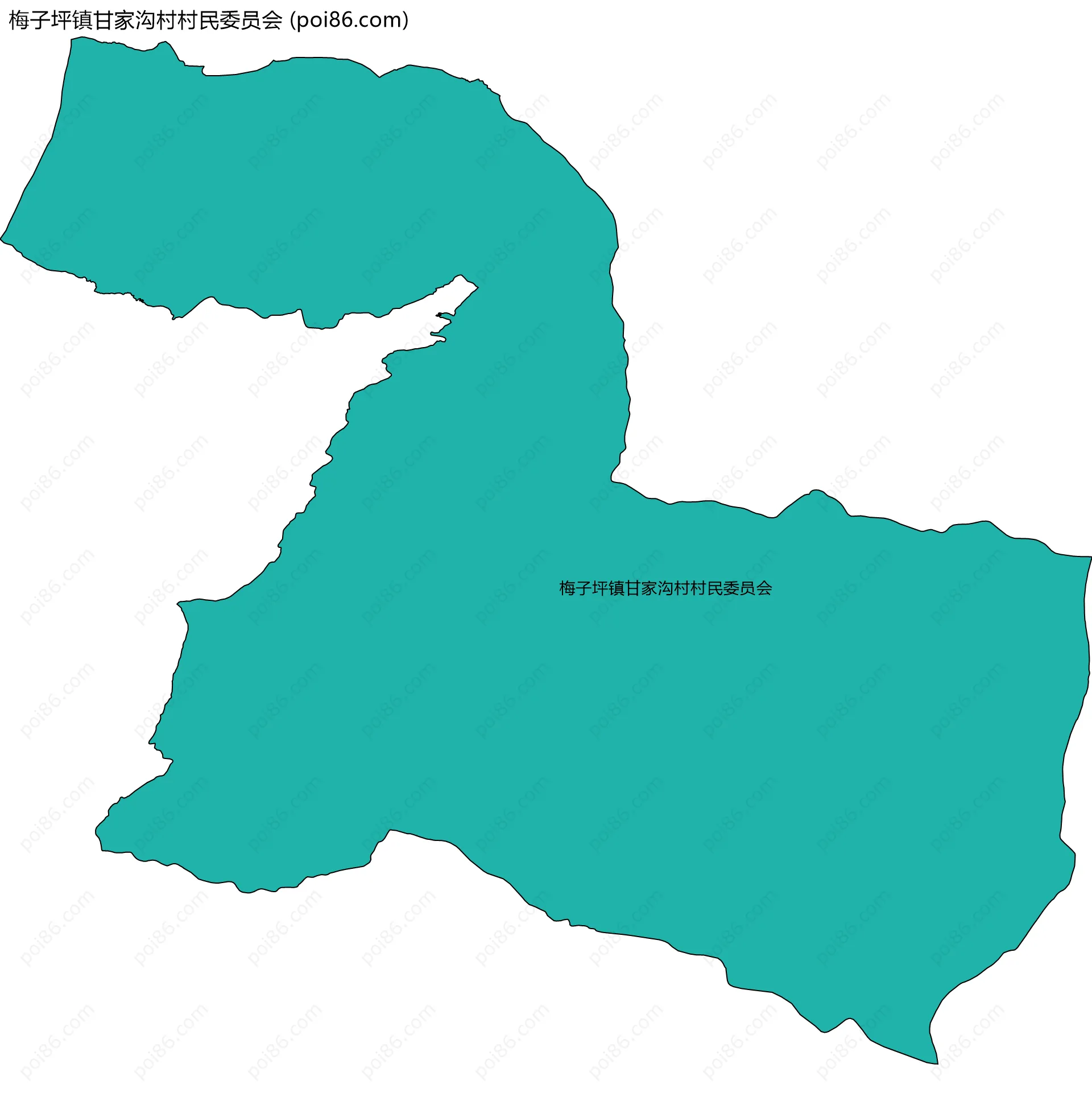 梅子坪镇甘家沟村村民委员会边界地图