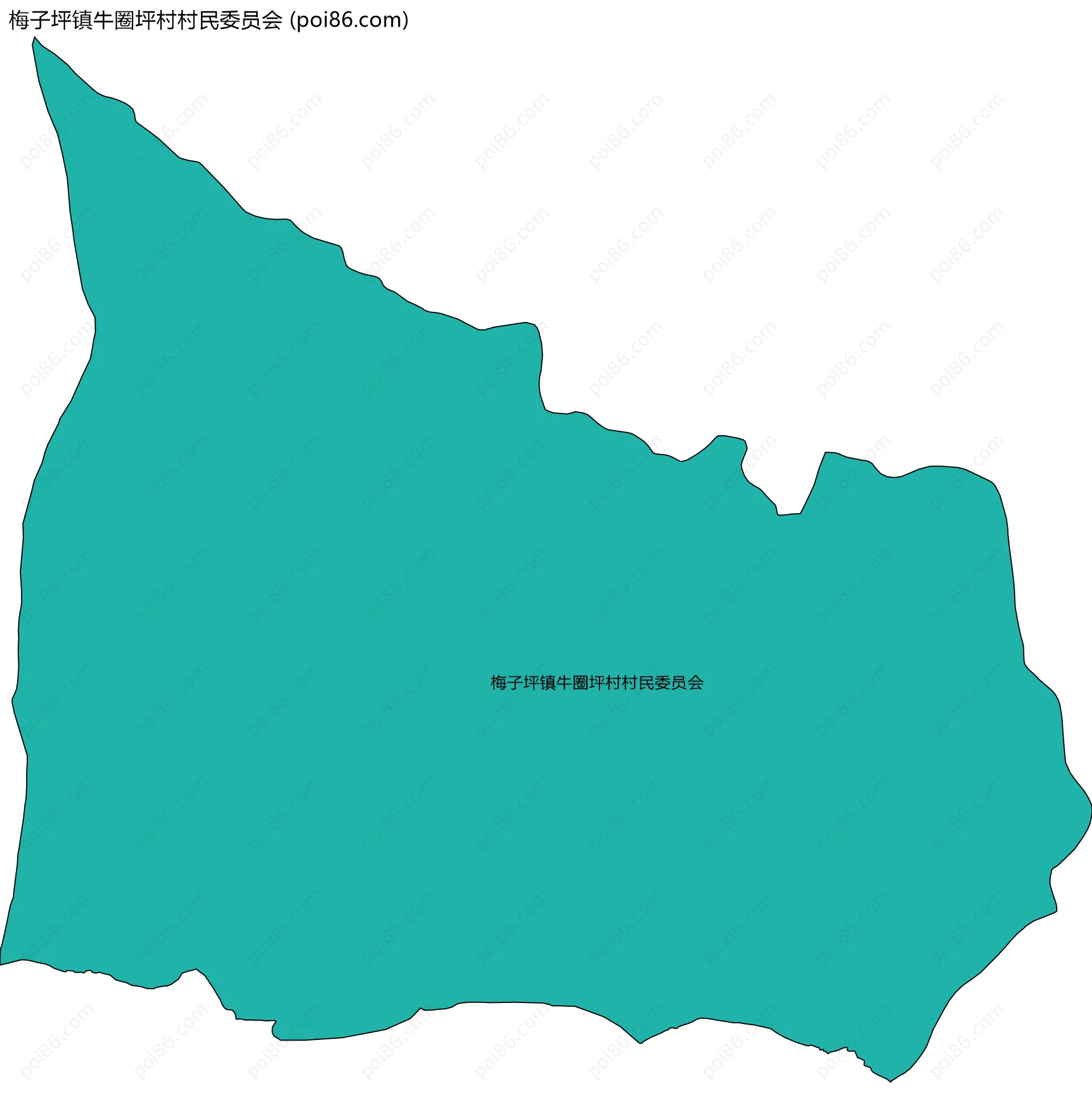 梅子坪镇牛圈坪村村民委员会边界地图