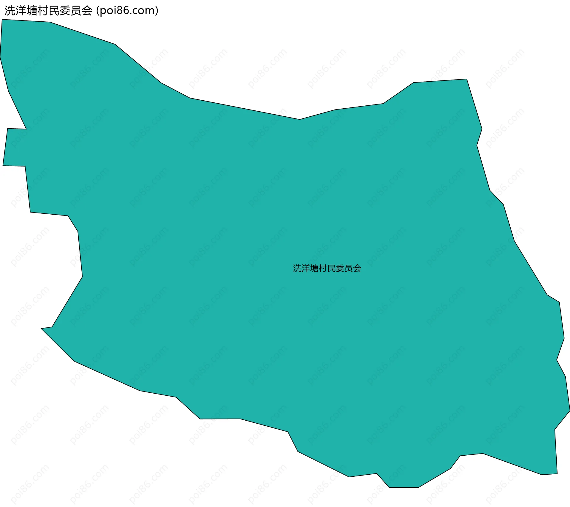 洗洋塘村民委员会边界地图