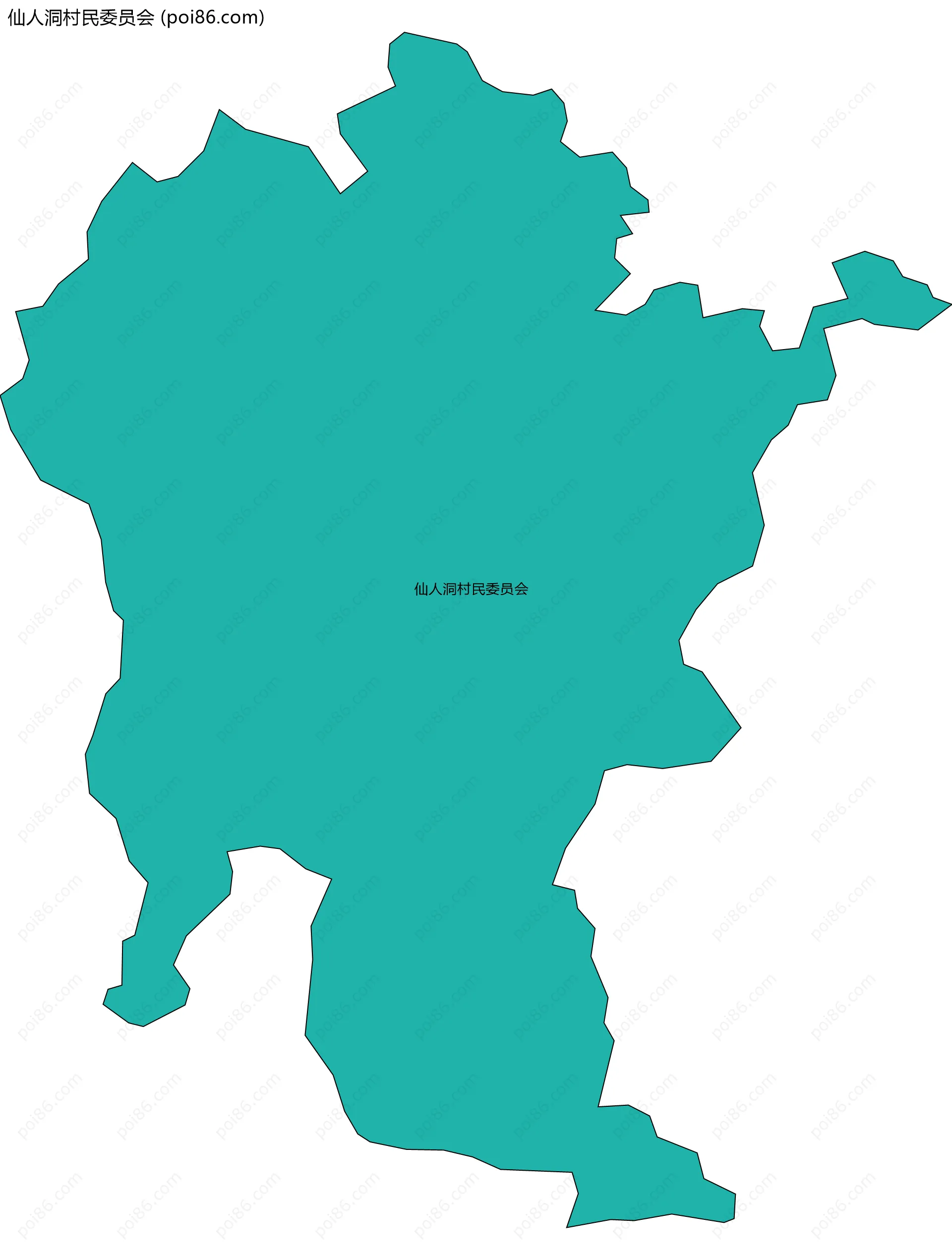 仙人洞村民委员会边界地图