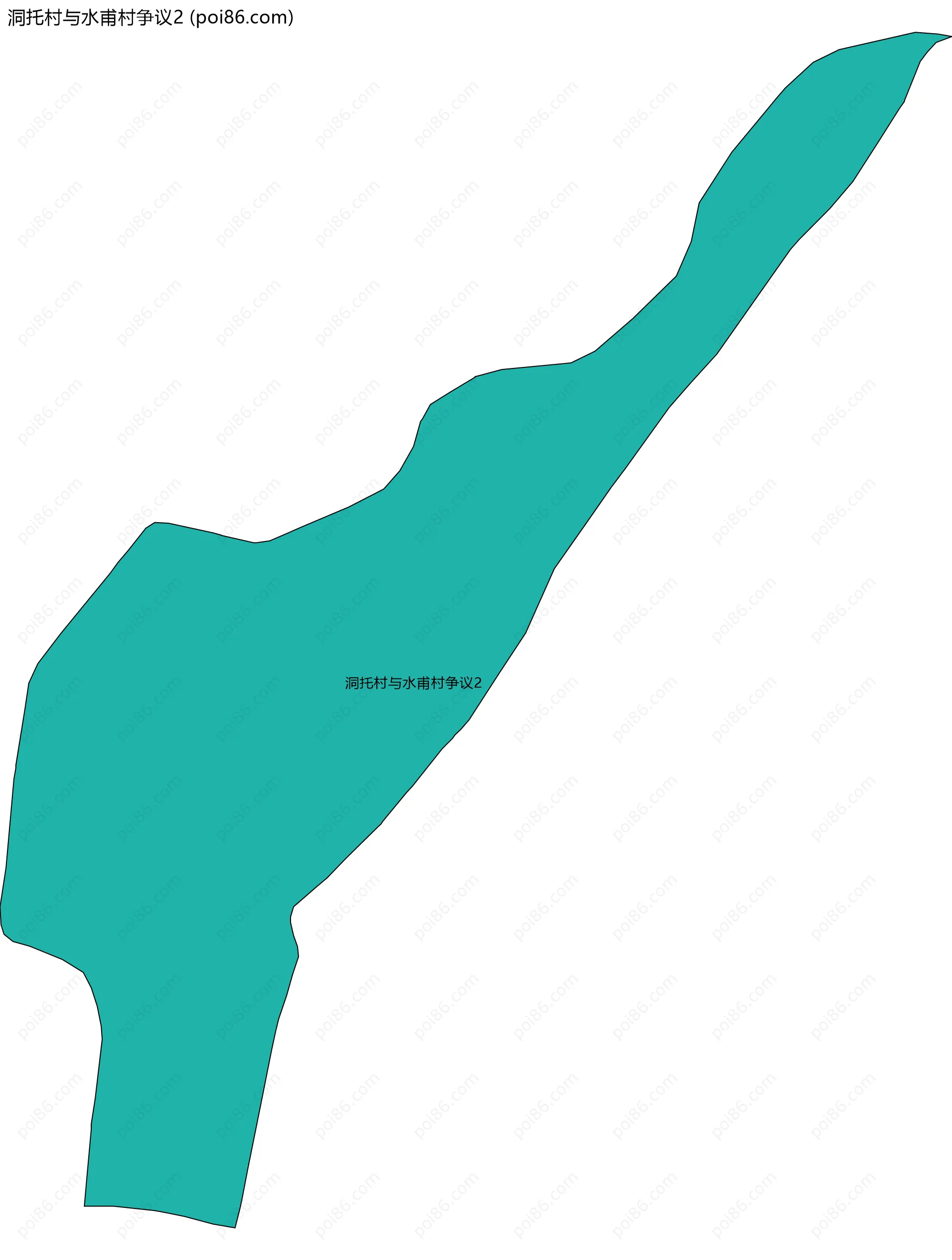 洞托村与水甫村争议2边界地图