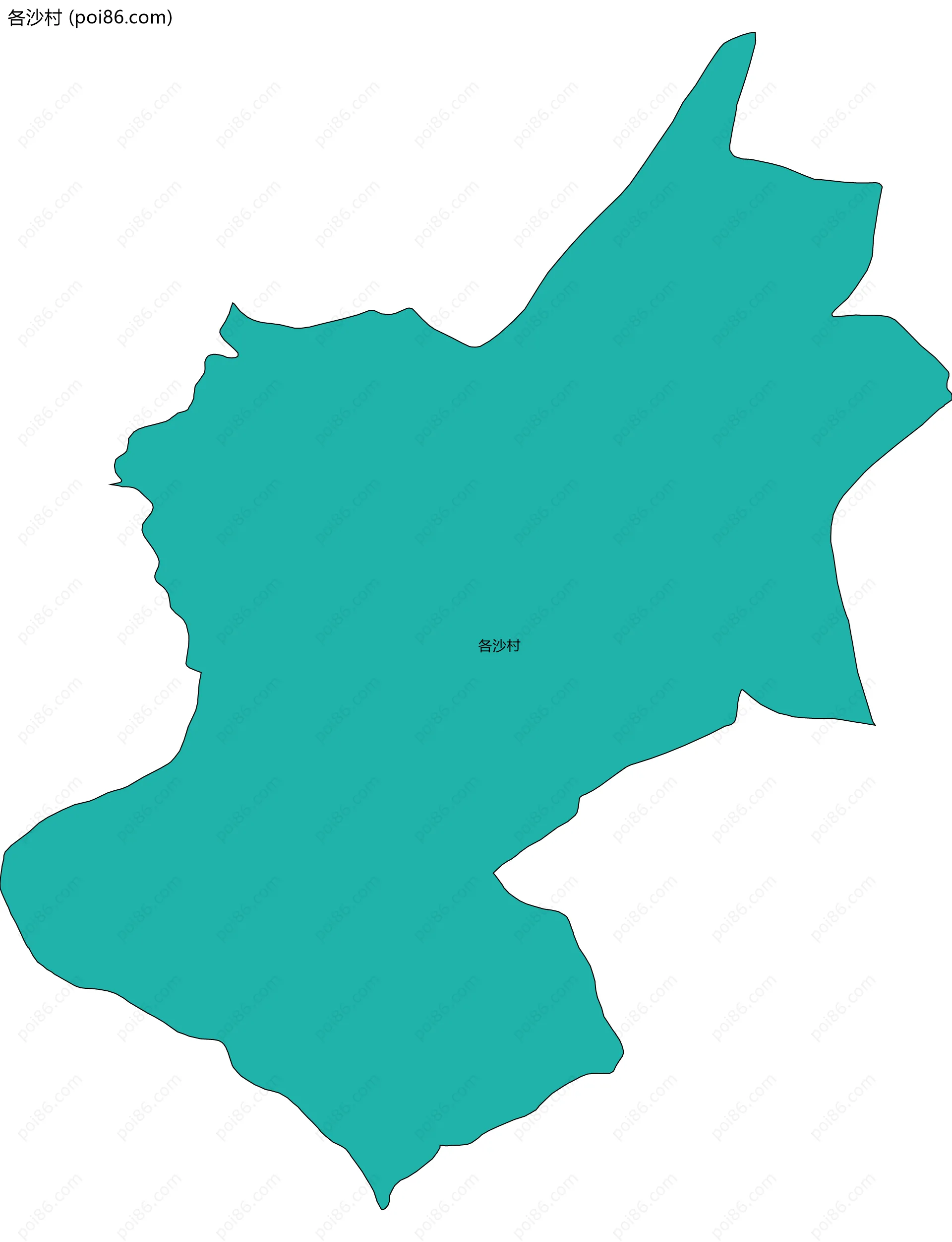 各沙村边界地图