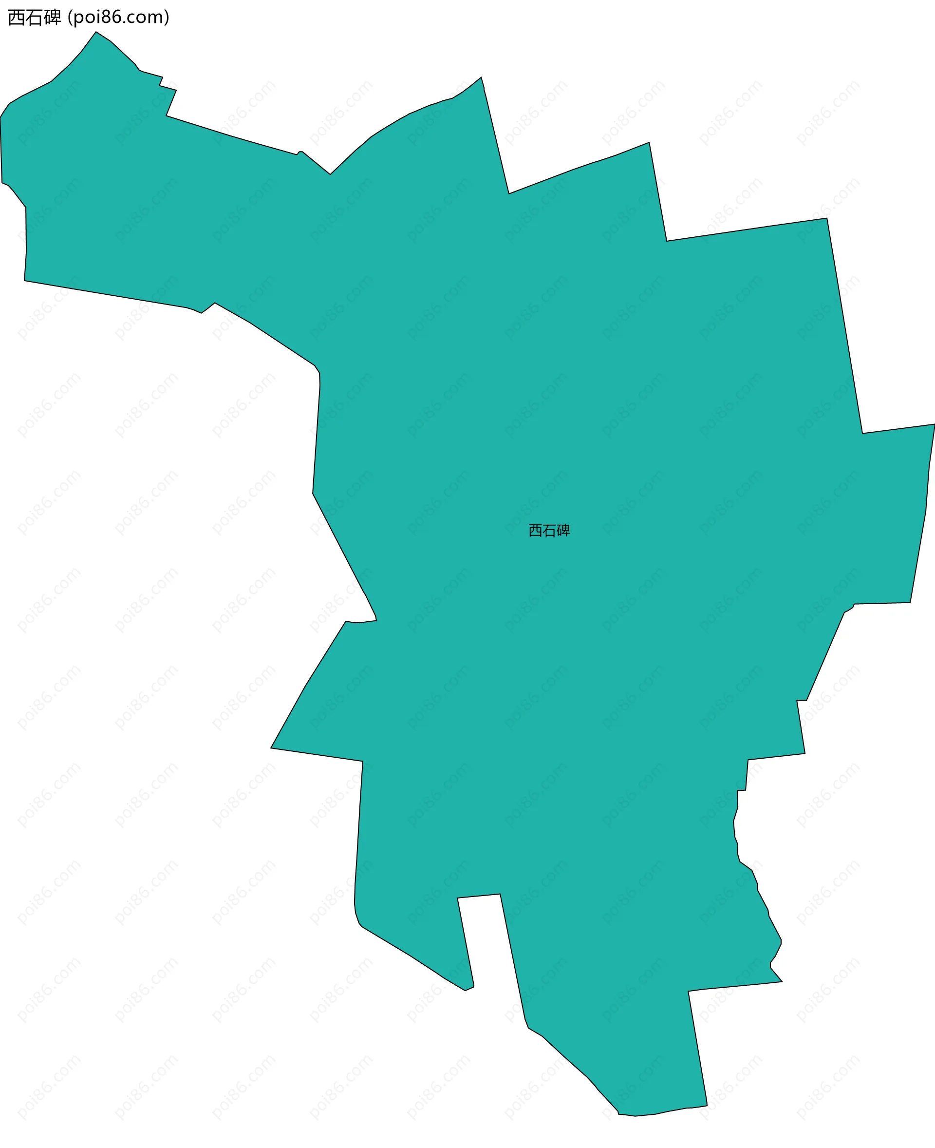 西石碑边界地图