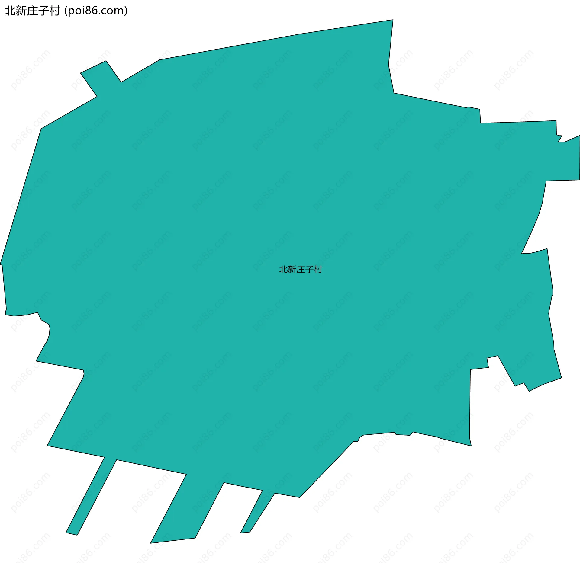 北新庄子村边界地图