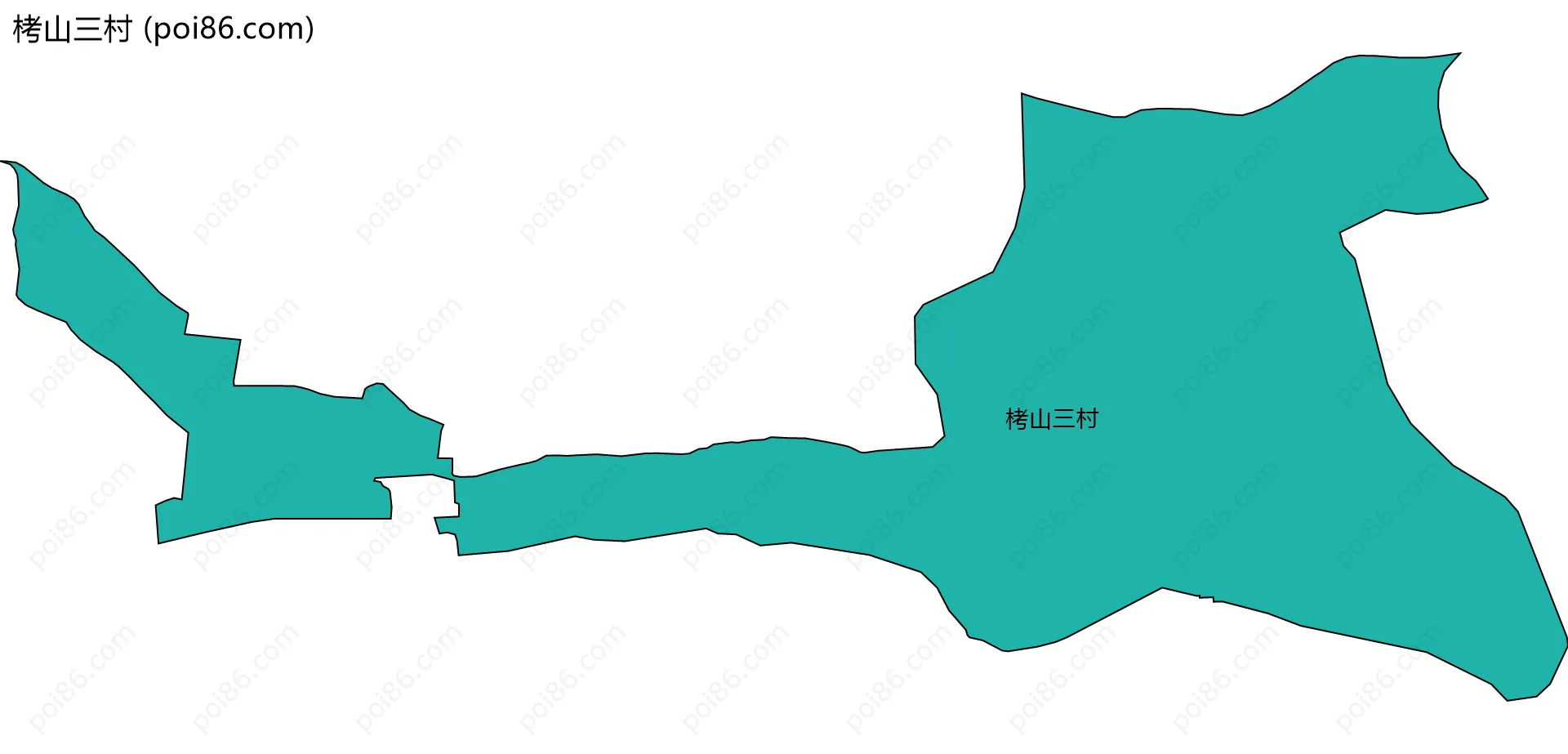 栲山三村边界地图