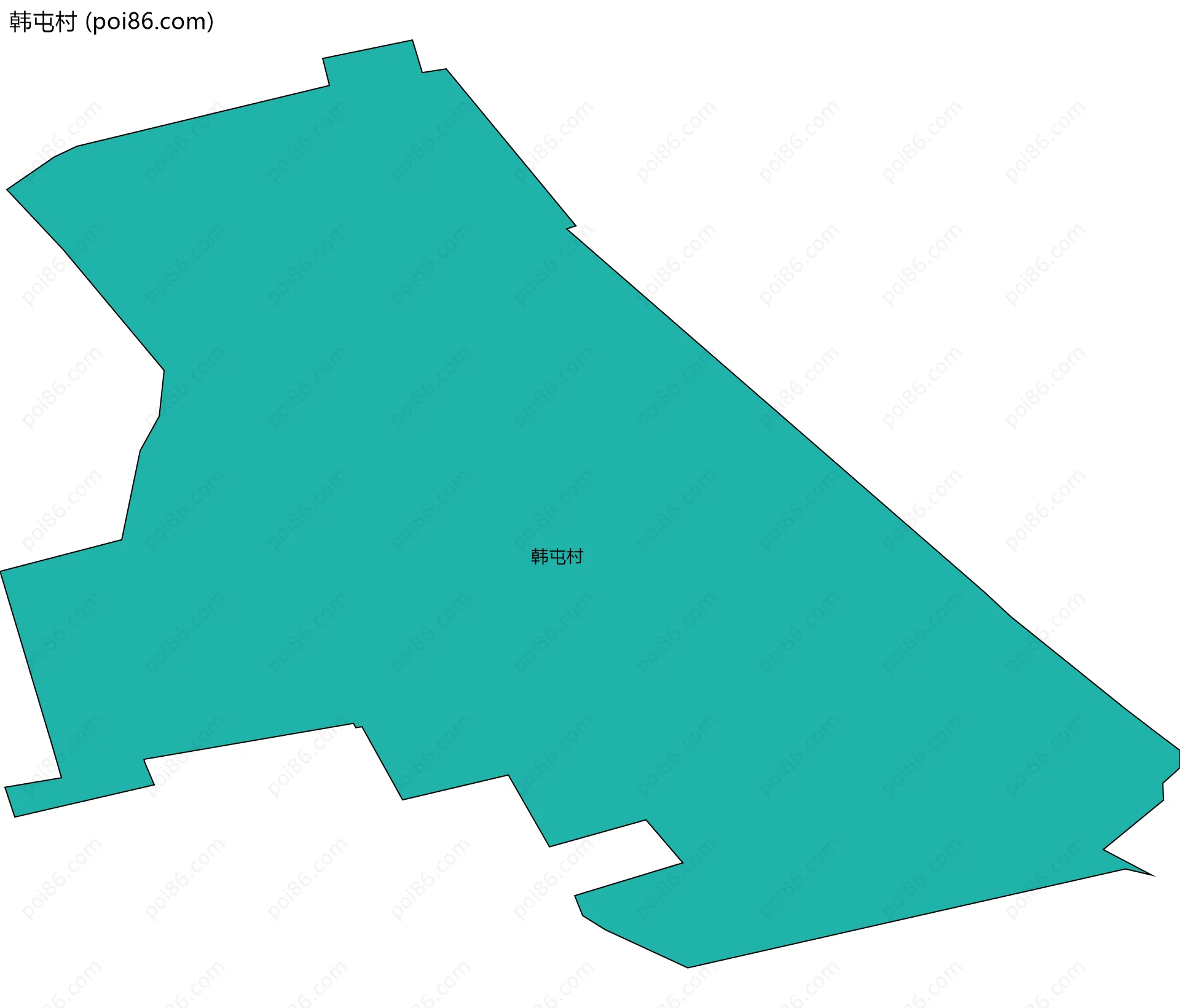 韩屯村边界地图