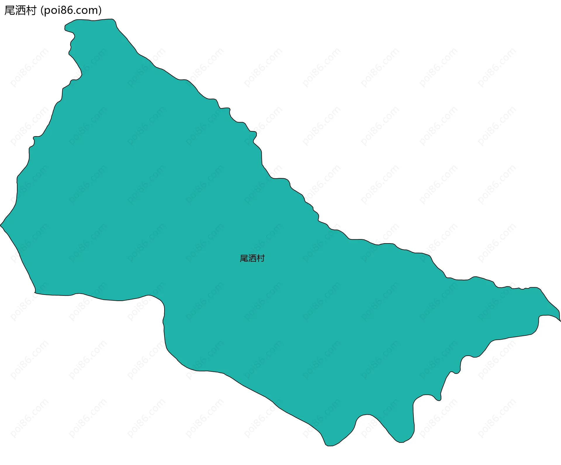 尾洒村边界地图