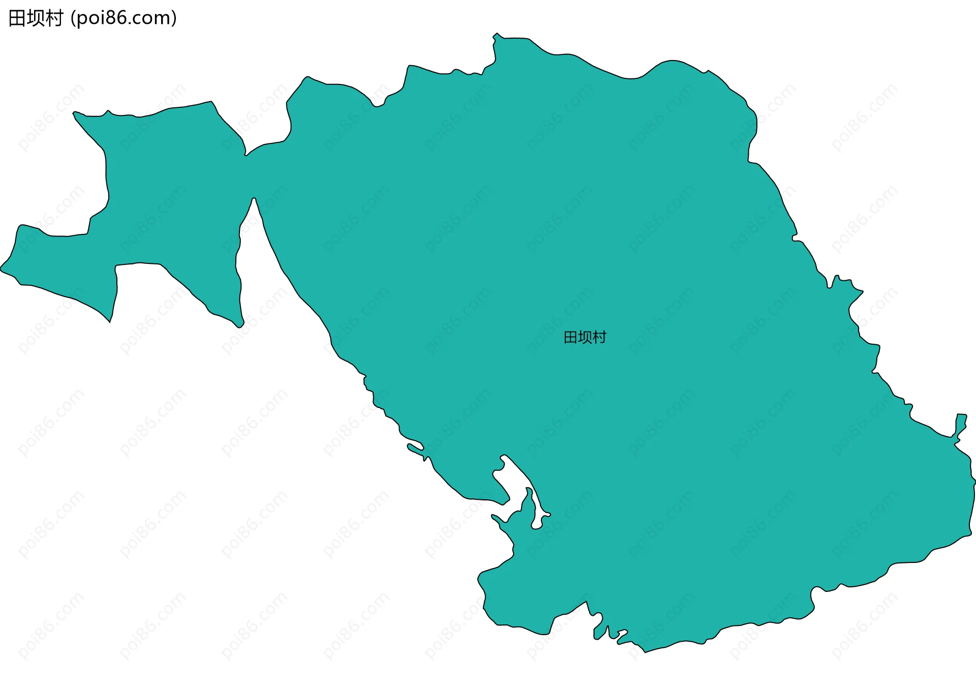 田坝村边界地图