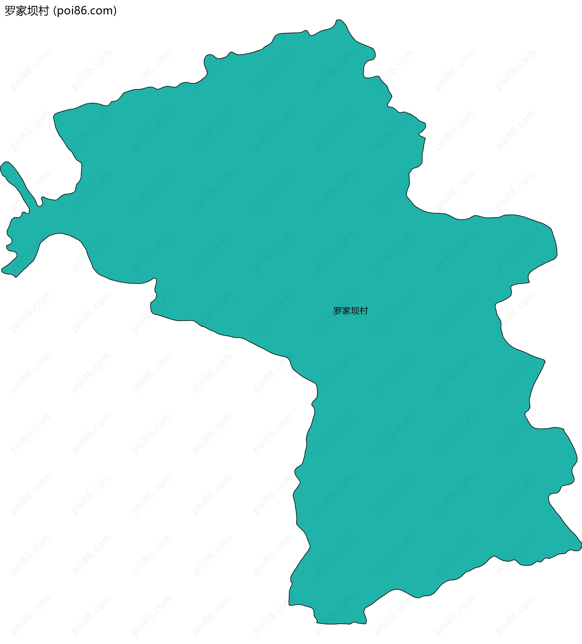 罗家坝村边界地图