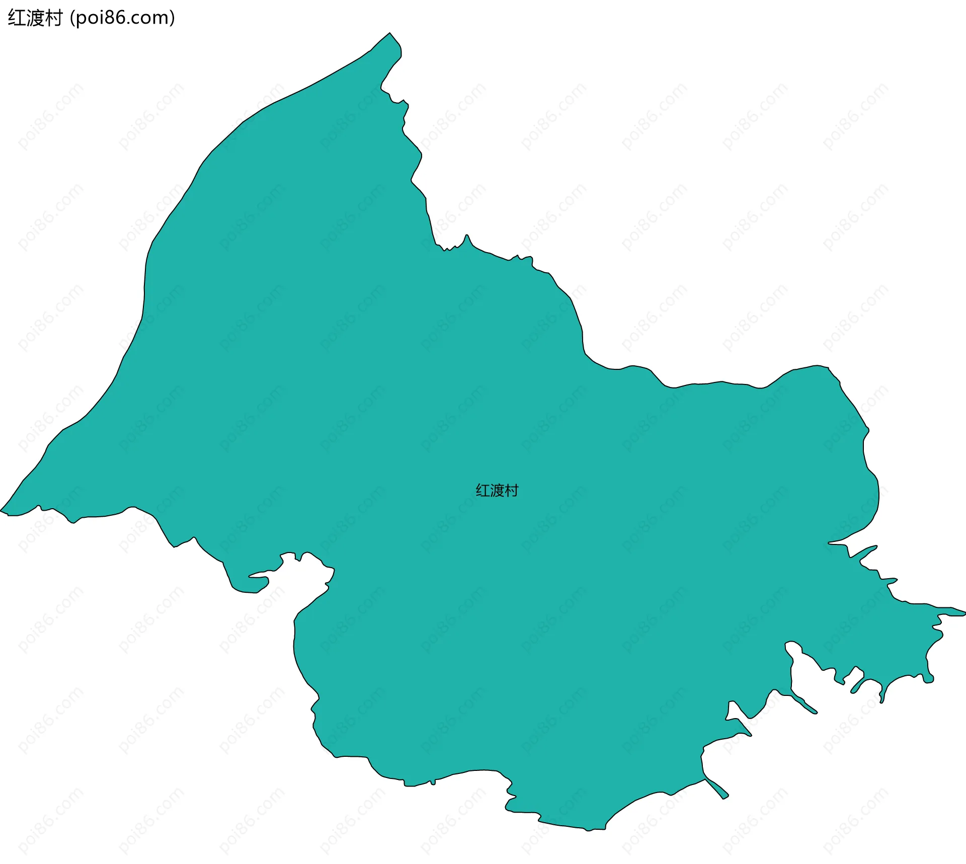 红渡村边界地图