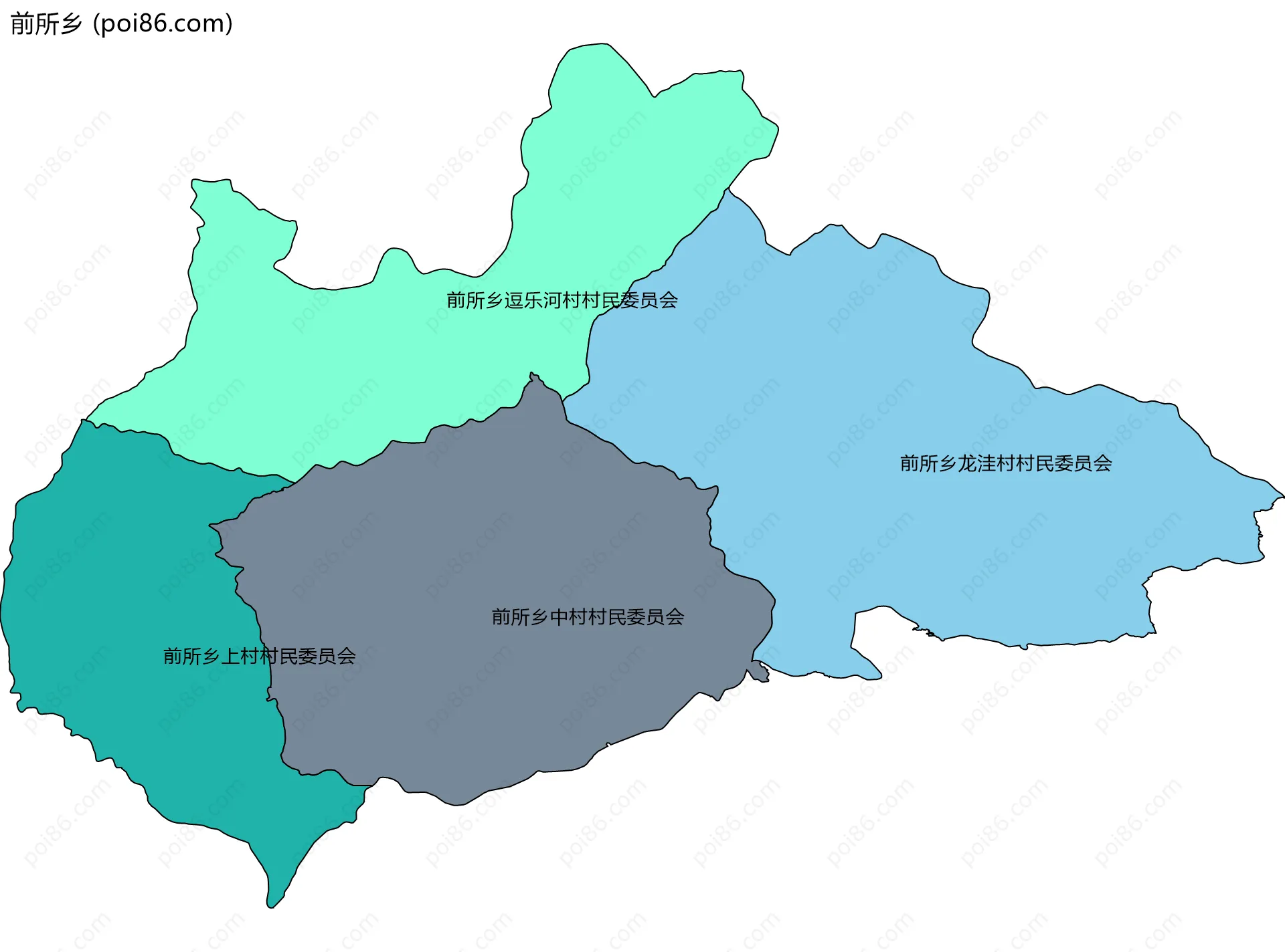 前所乡边界地图(五级行政区划)
