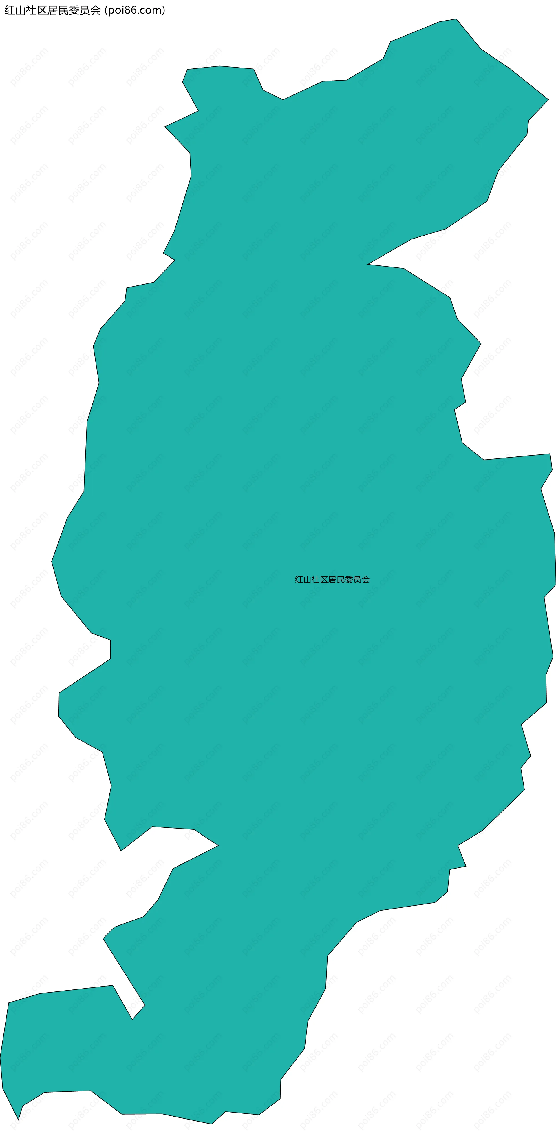 红山社区居民委员会边界地图