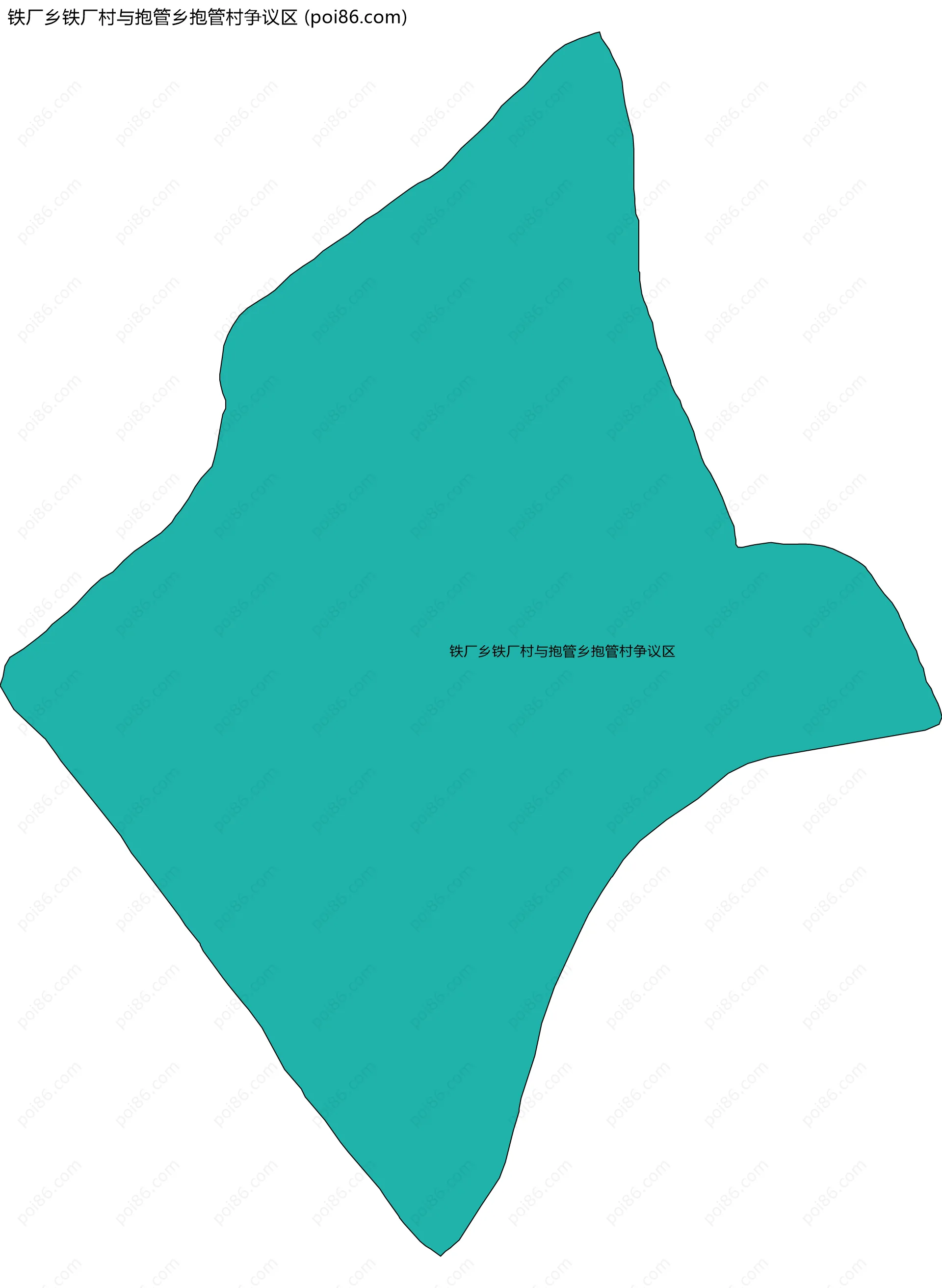 铁厂乡铁厂村与抱管乡抱管村争议区边界地图