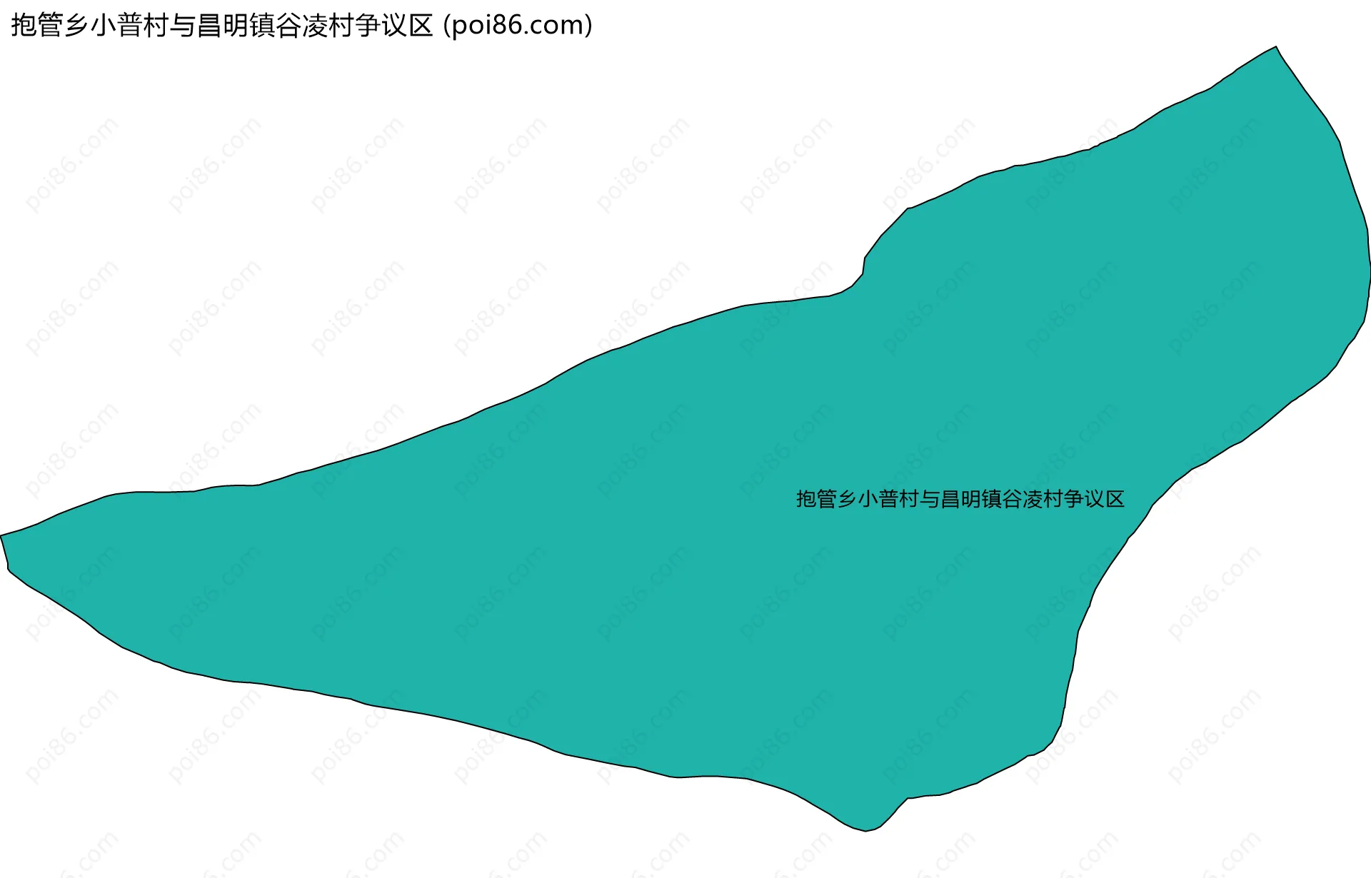 抱管乡小普村与昌明镇谷凌村争议区边界地图