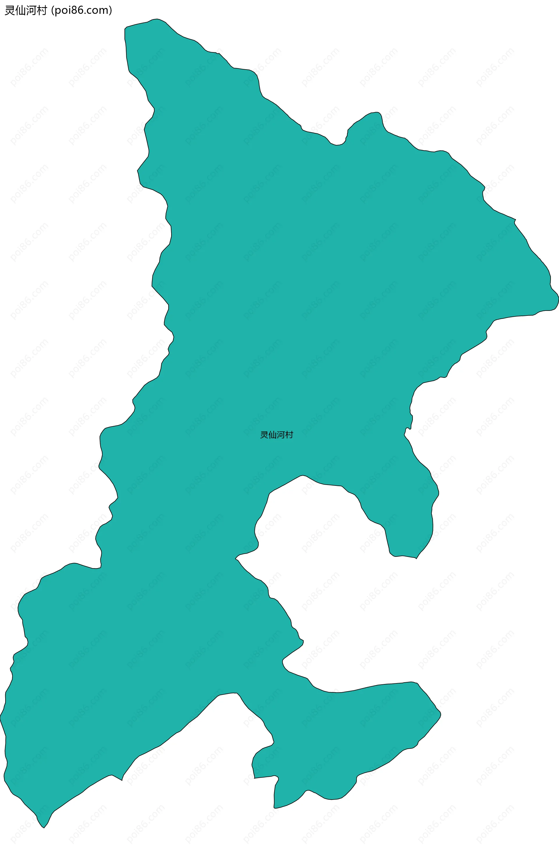 灵仙河村边界地图