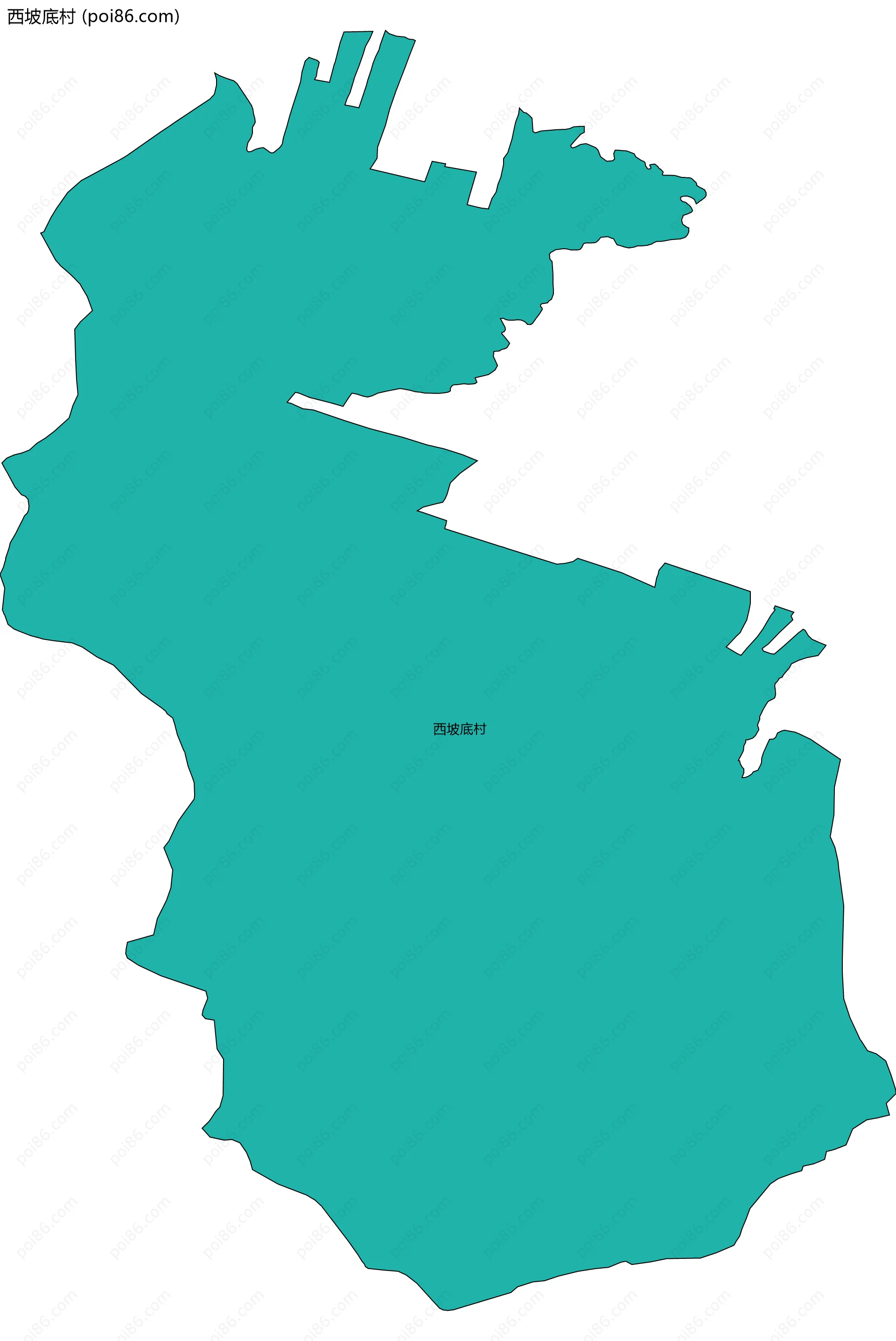 西坡底村边界地图