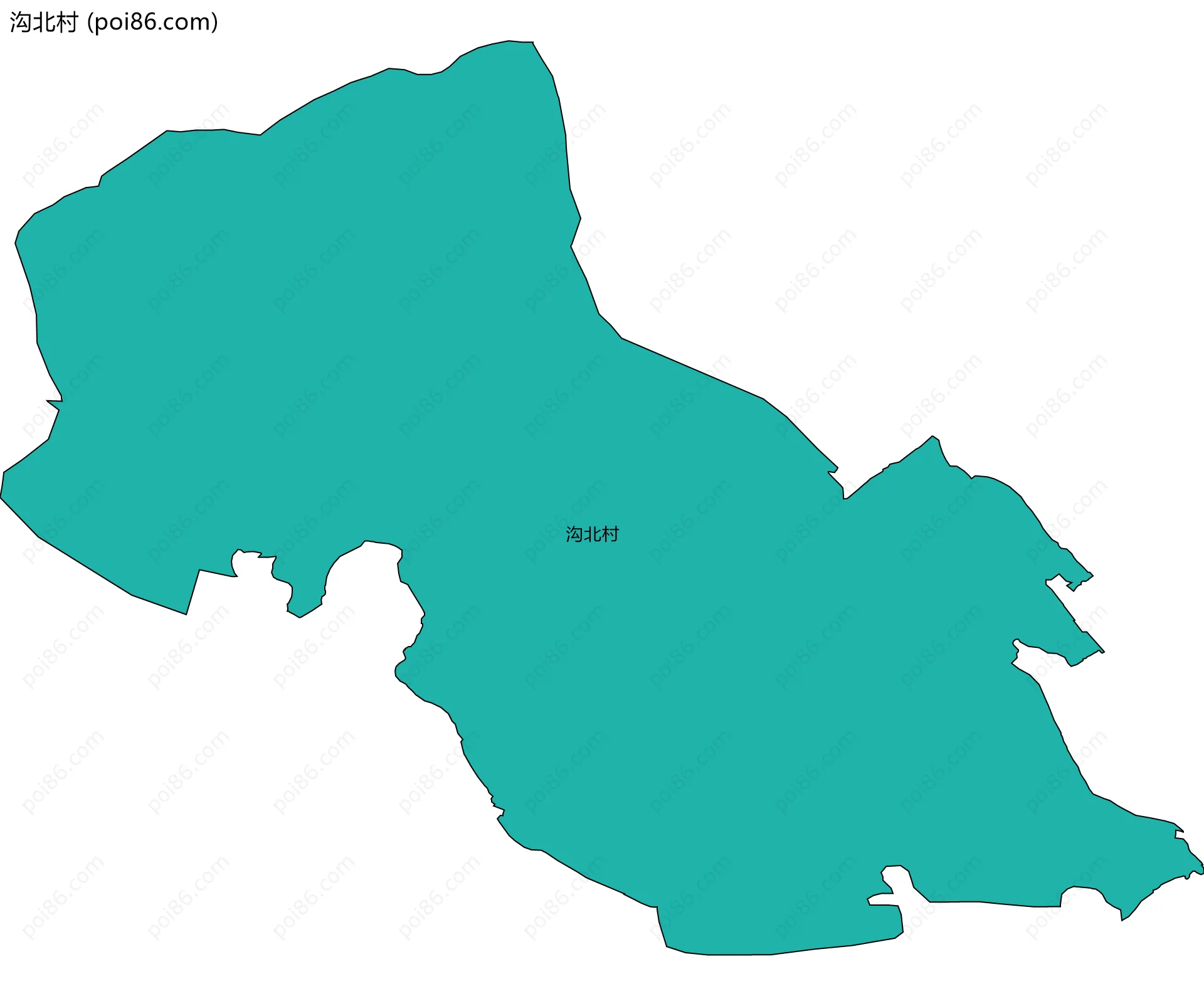 沟北村边界地图