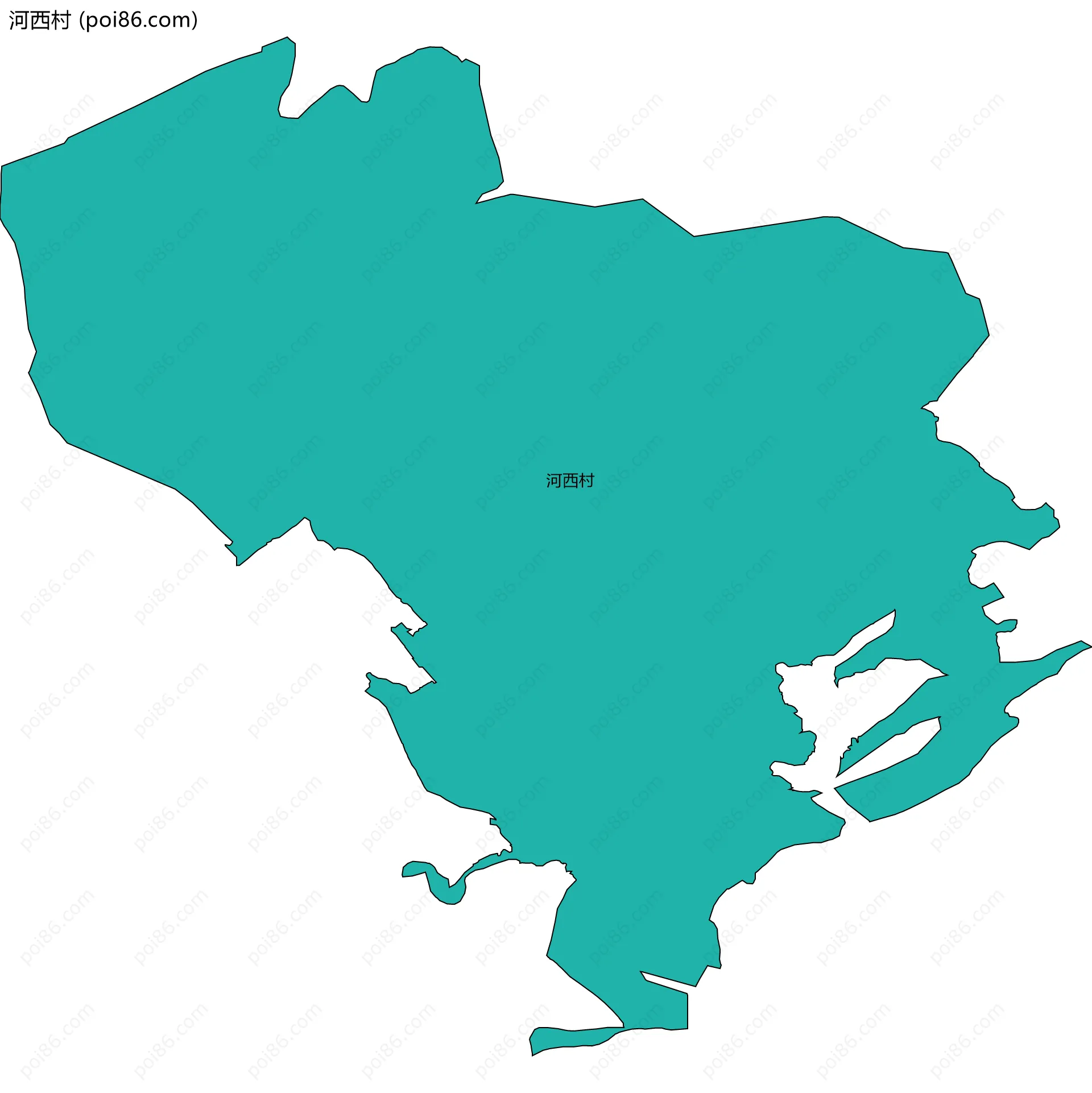 河西村边界地图