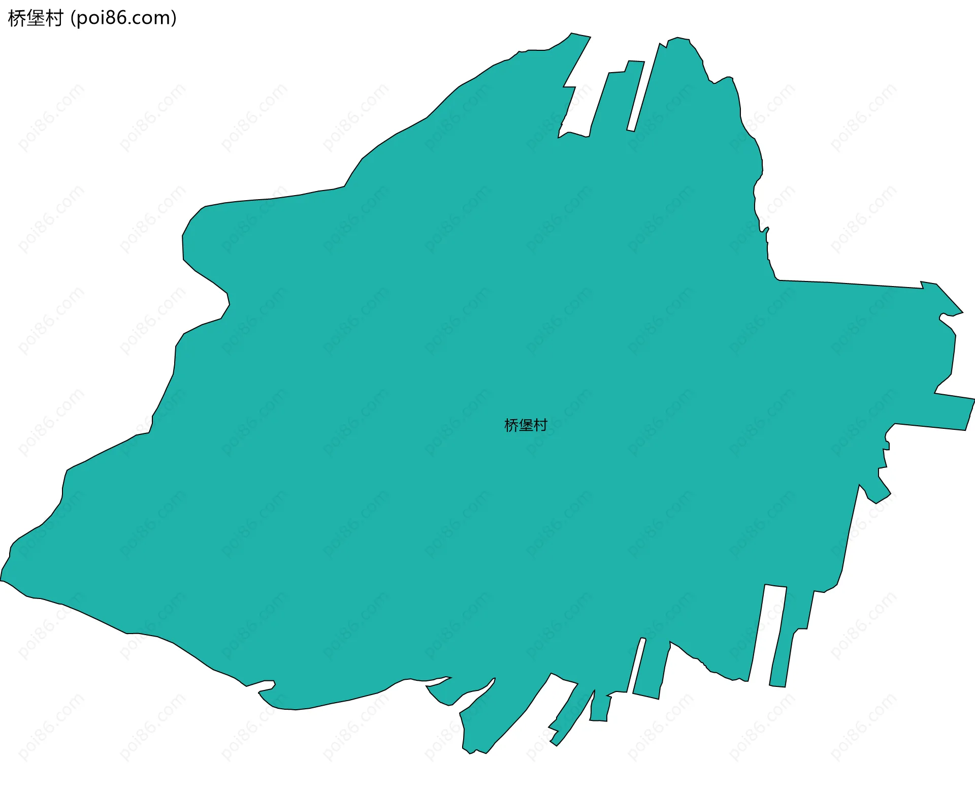 桥堡村边界地图