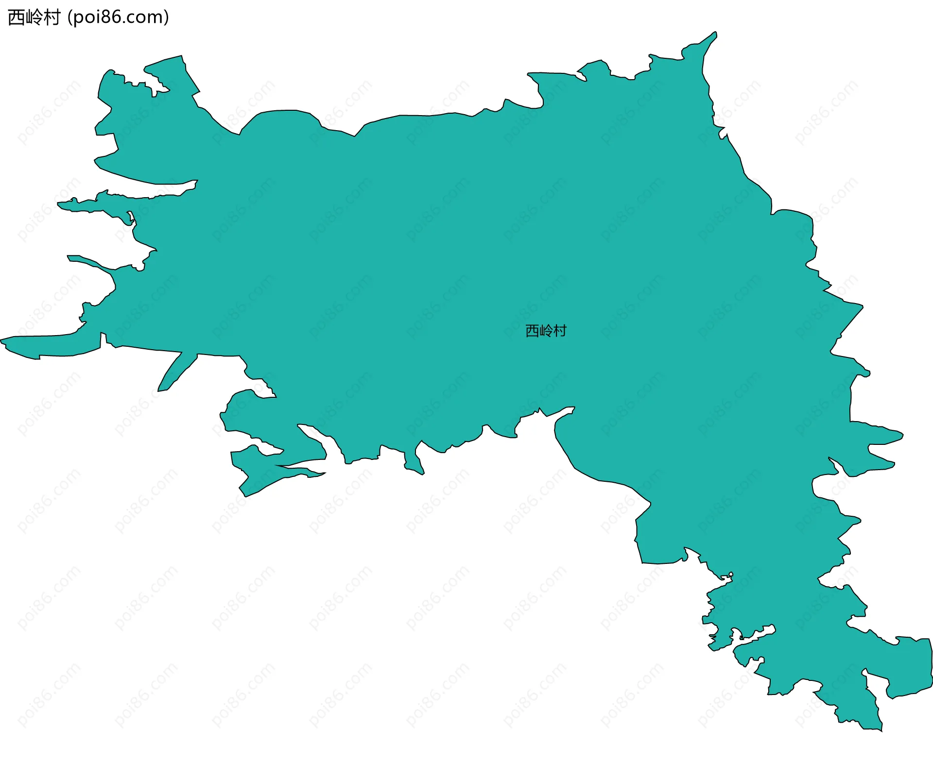西岭村边界地图