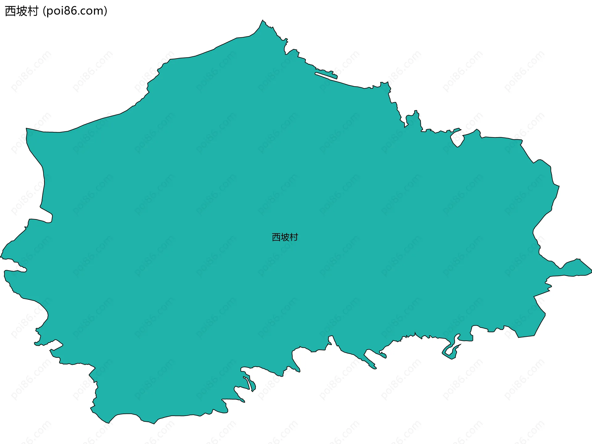 西坡村边界地图