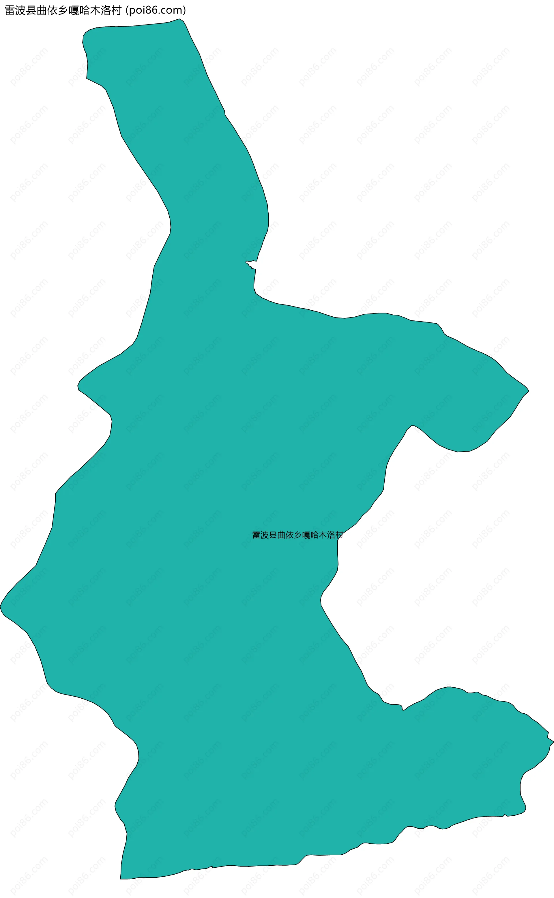 雷波县曲依乡嘎哈木洛村边界地图