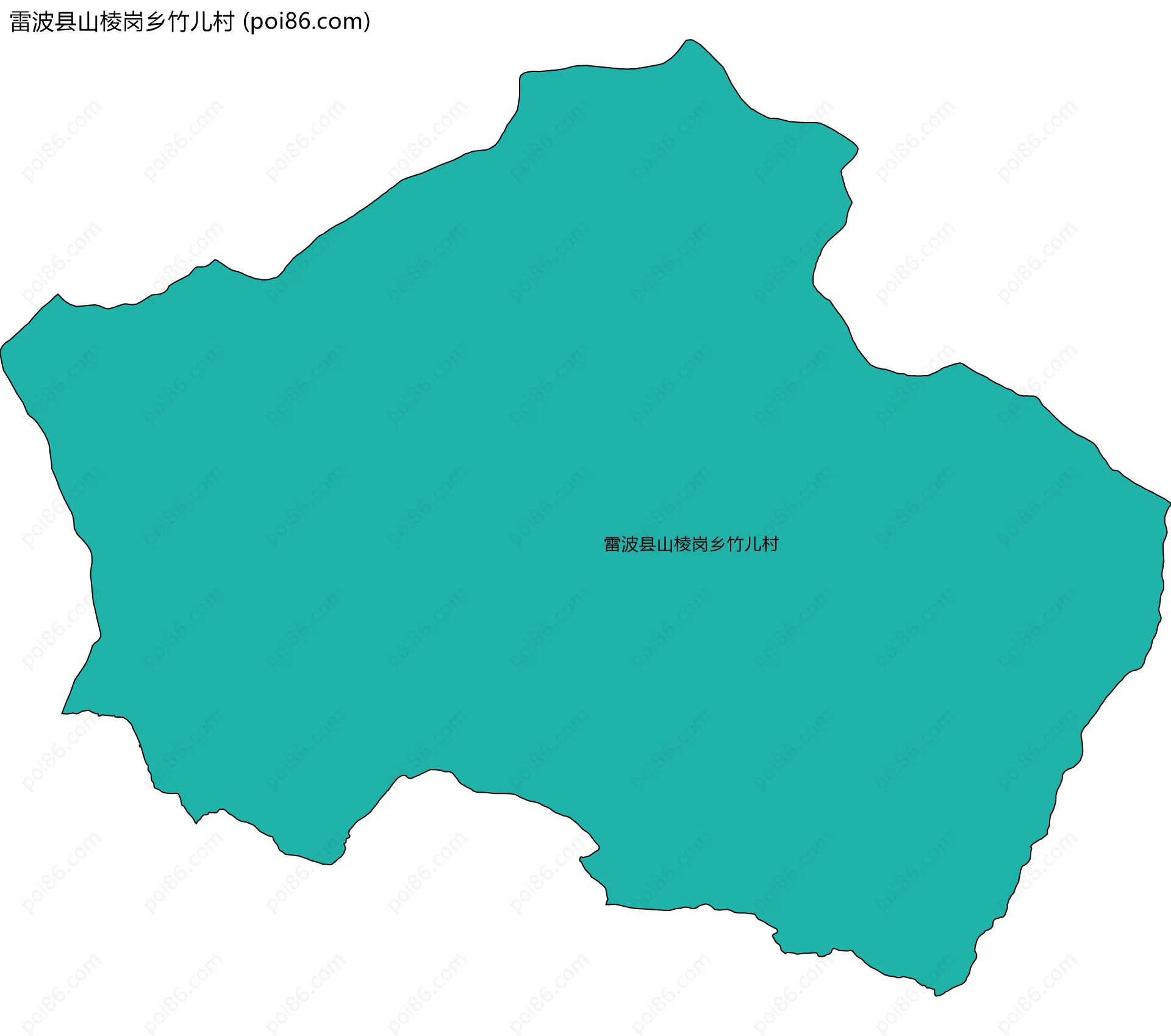 雷波县山棱岗乡竹儿村边界地图