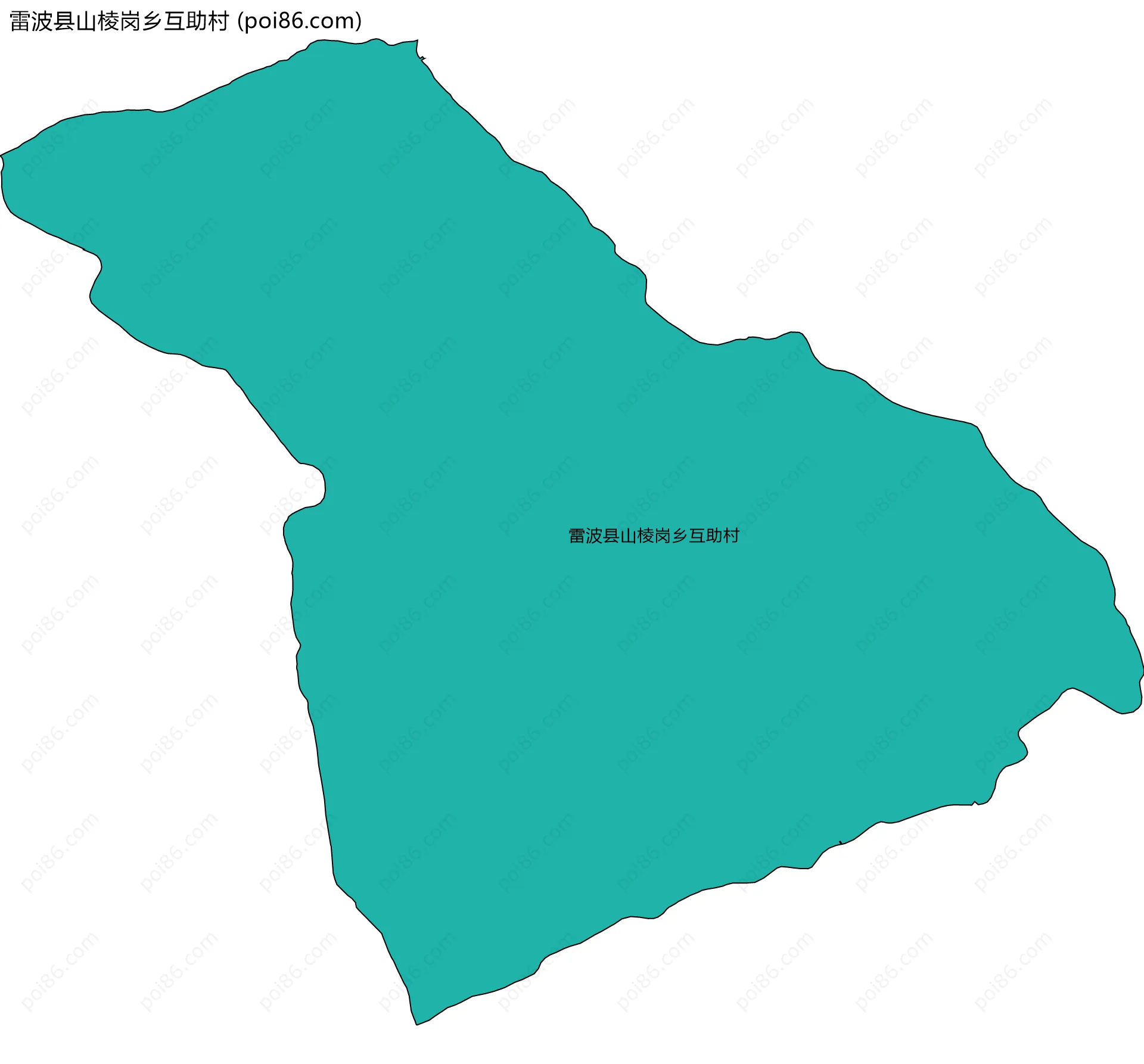 雷波县山棱岗乡互助村边界地图