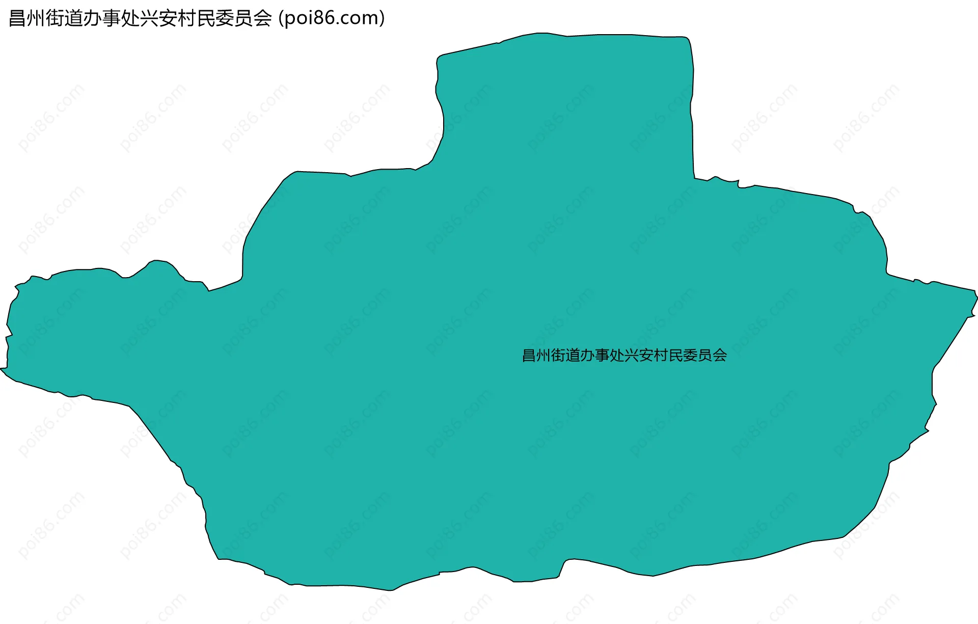 昌州街道办事处兴安村民委员会边界地图