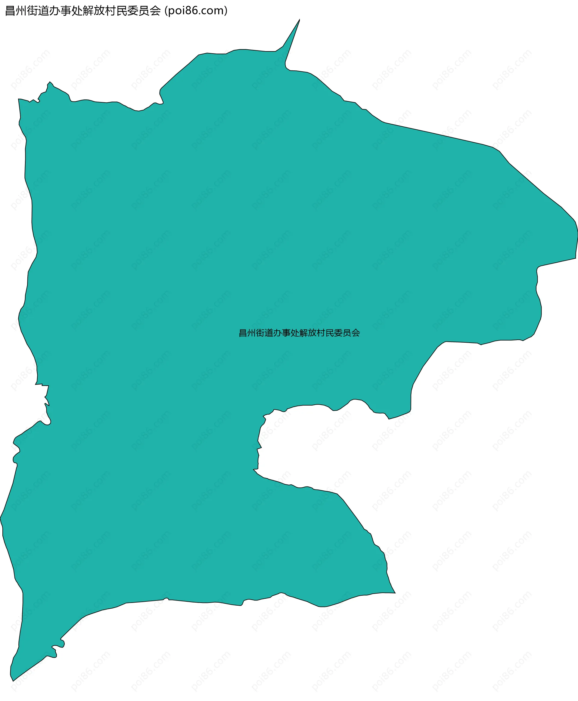昌州街道办事处解放村民委员会边界地图