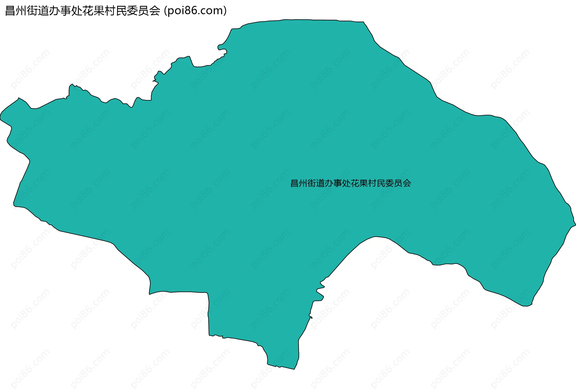 昌州街道办事处花果村民委员会边界地图