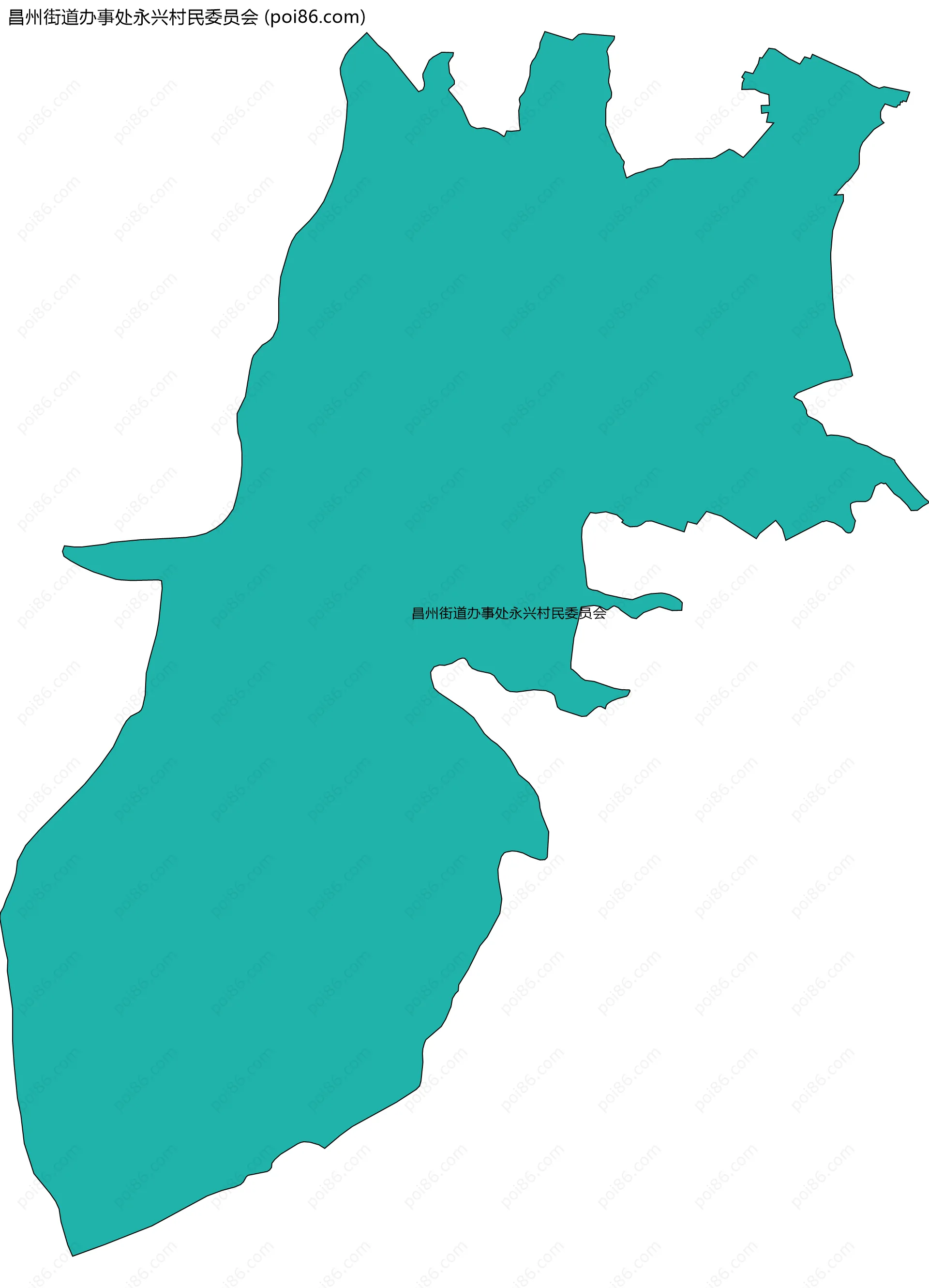 昌州街道办事处永兴村民委员会边界地图