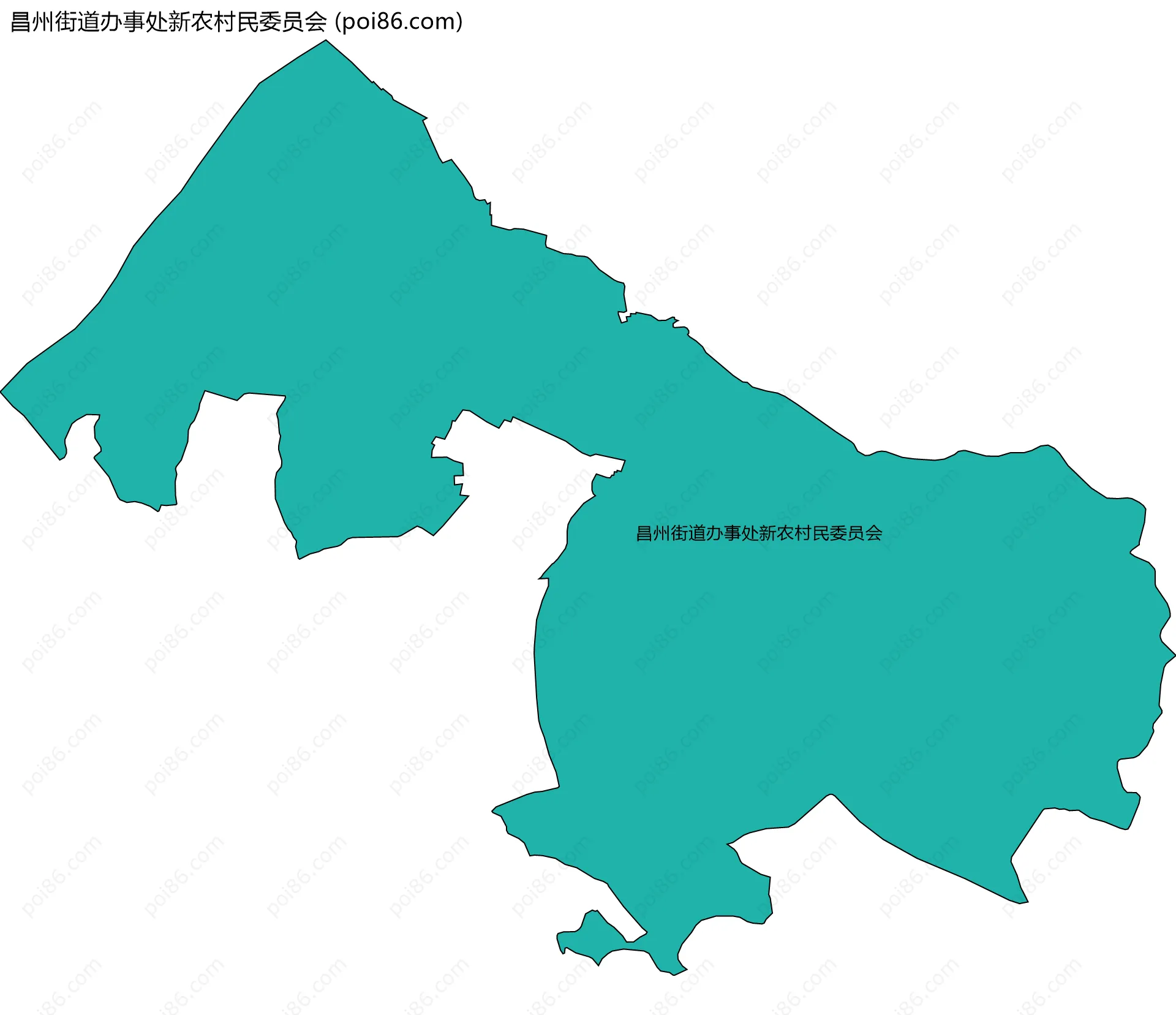 昌州街道办事处新农村民委员会边界地图