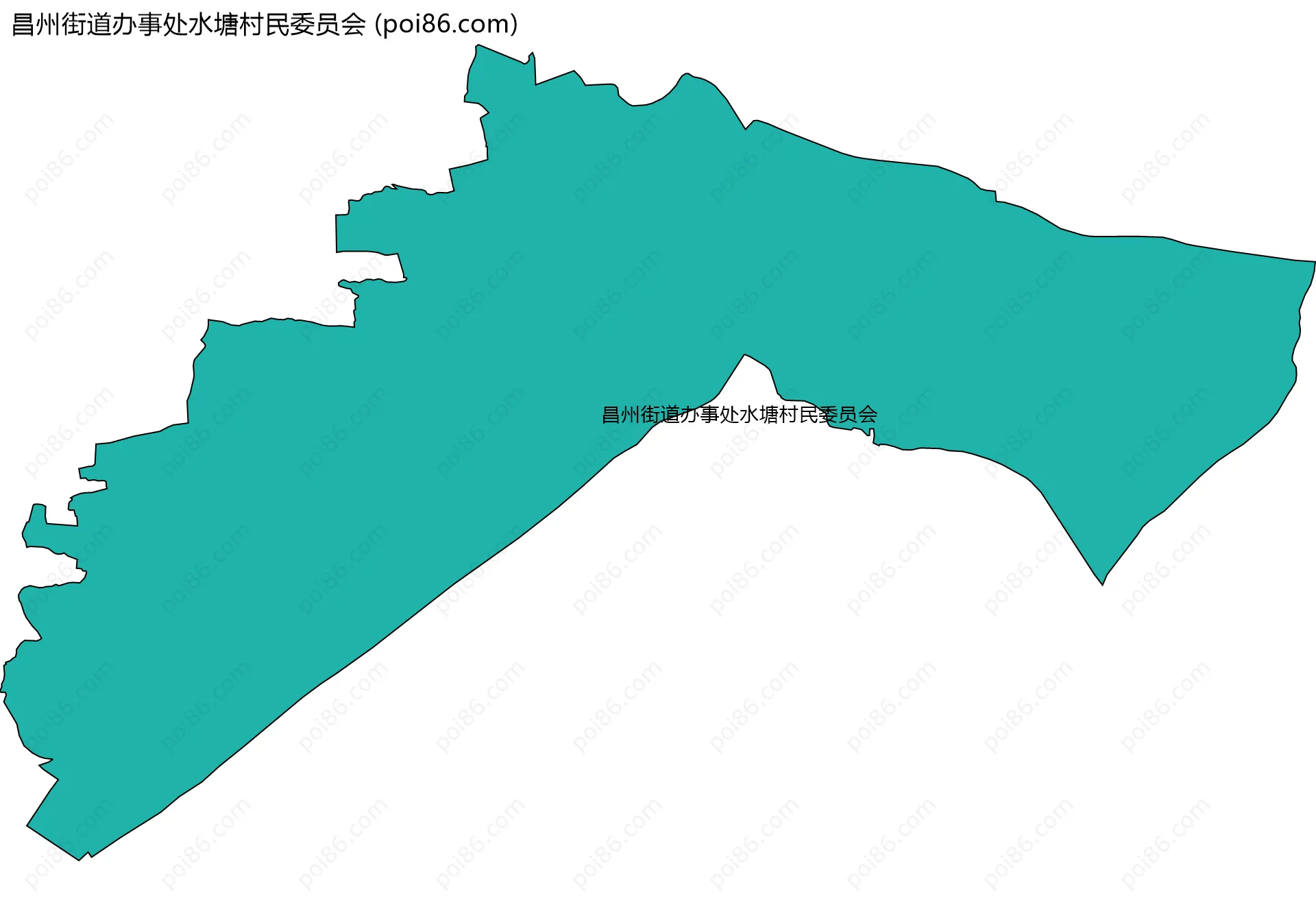 昌州街道办事处水塘村民委员会边界地图