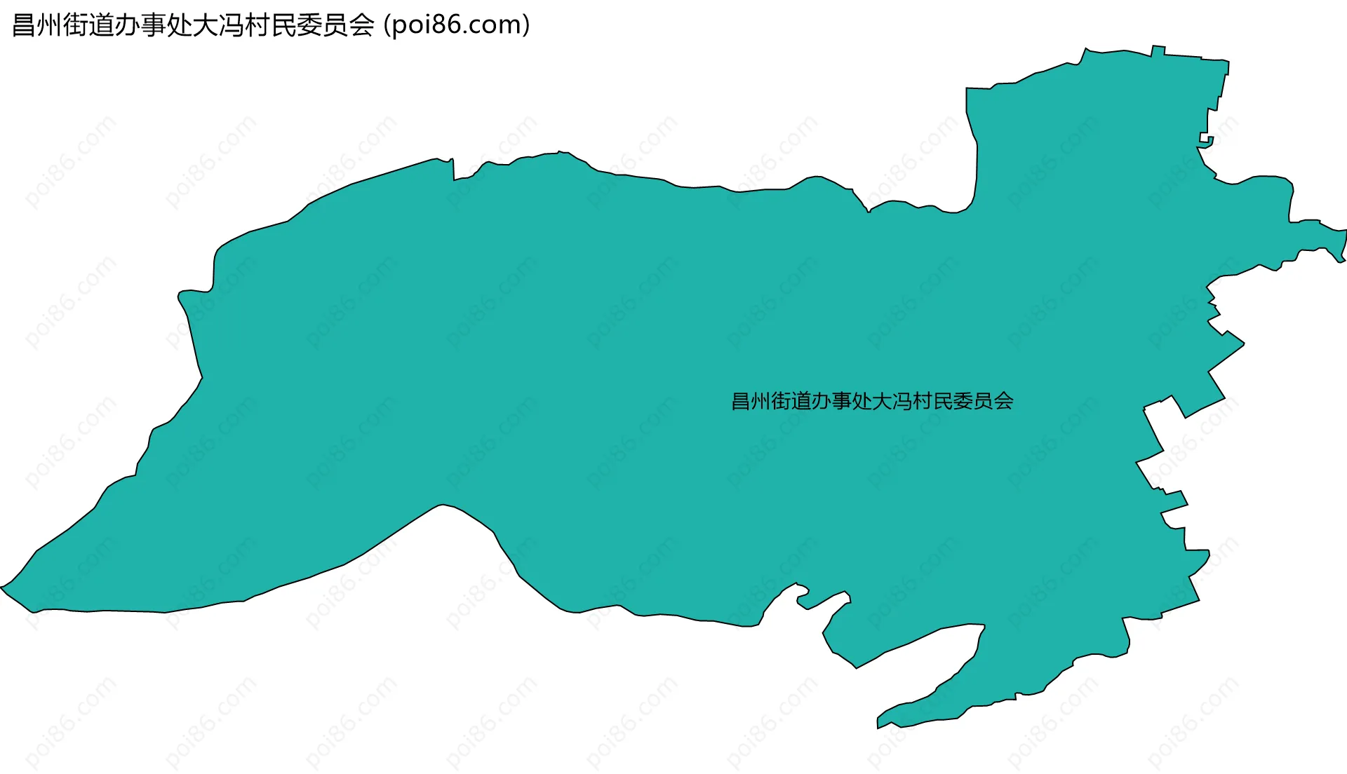 昌州街道办事处大冯村民委员会边界地图