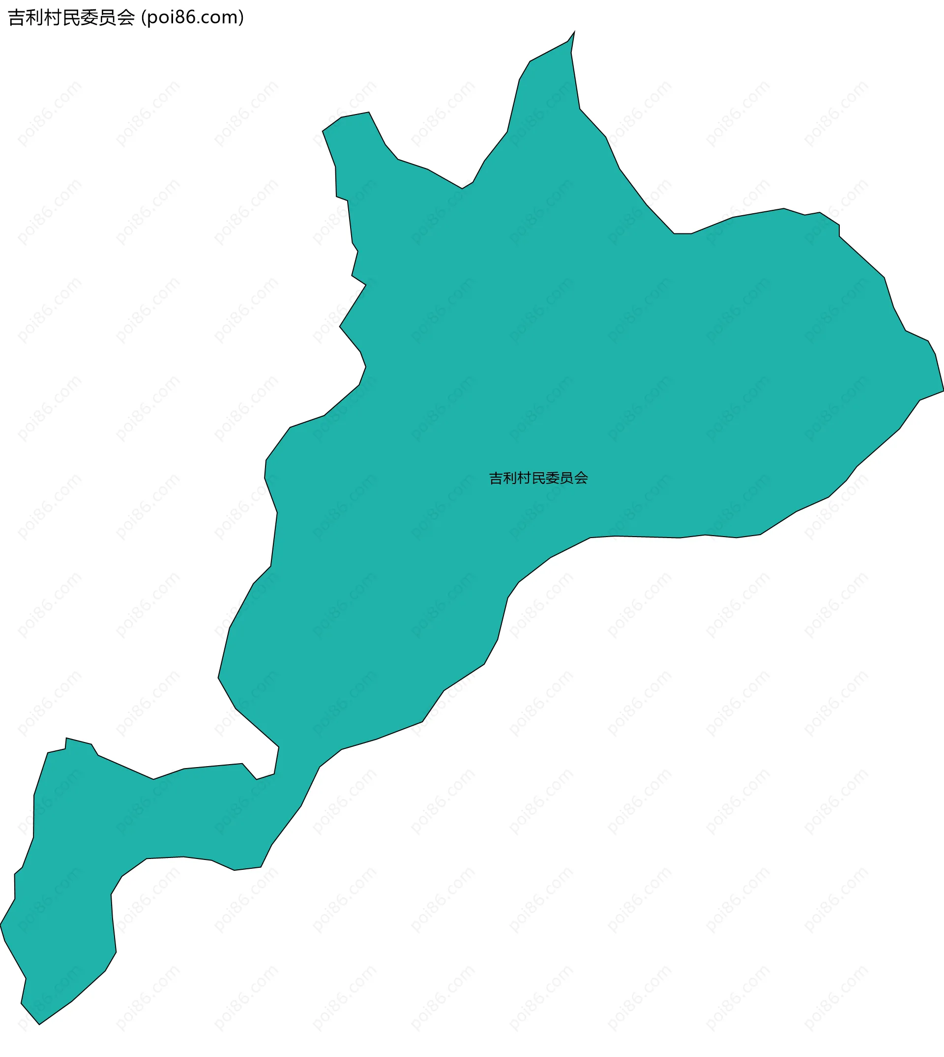 吉利村民委员会边界地图