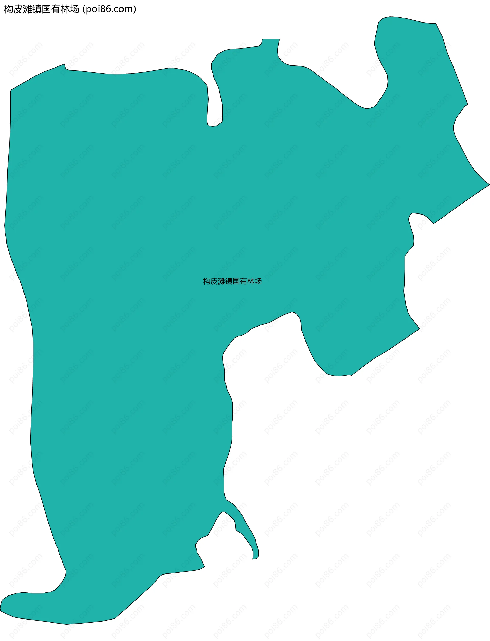 构皮滩镇国有林场边界地图