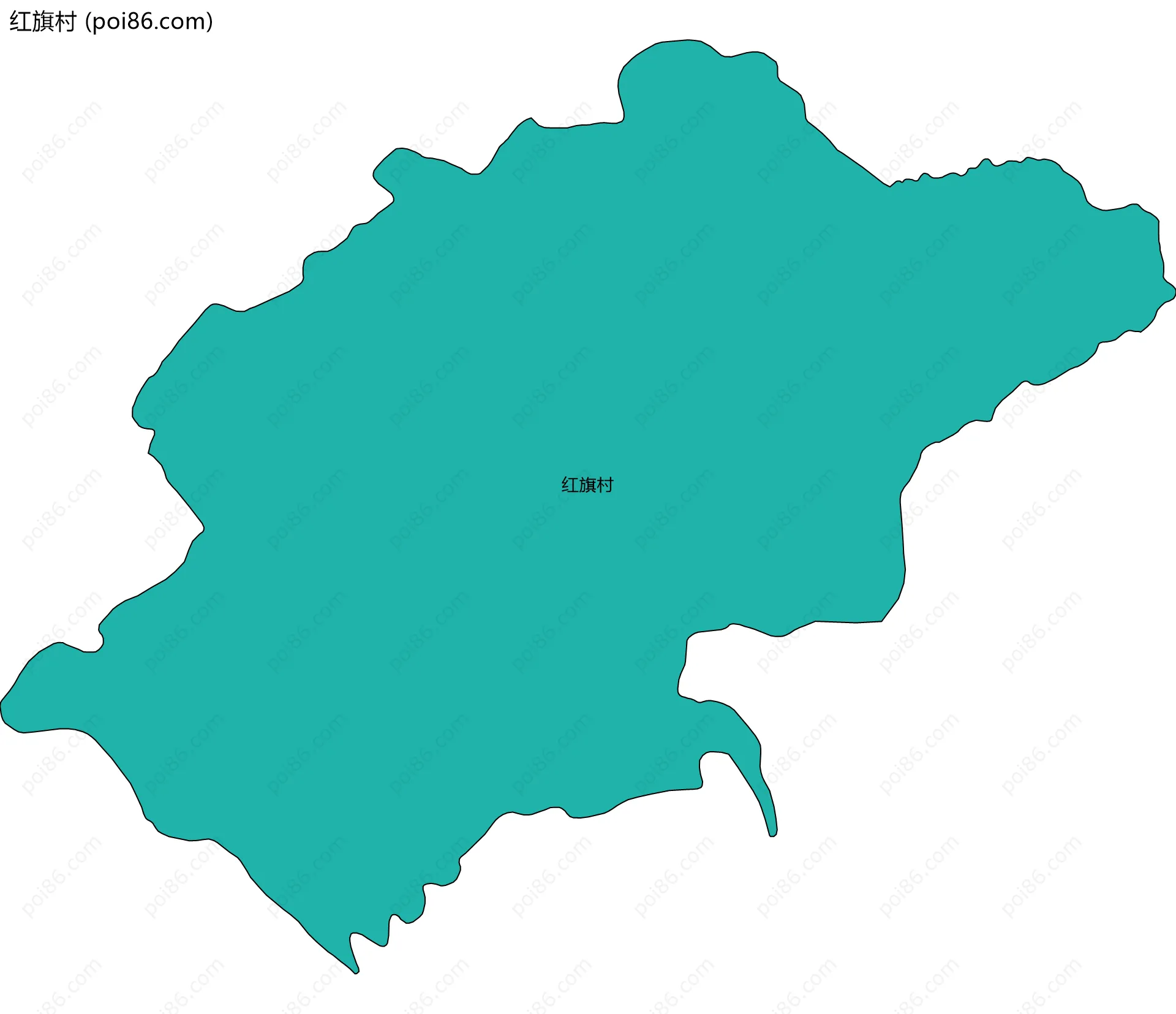 红旗村边界地图